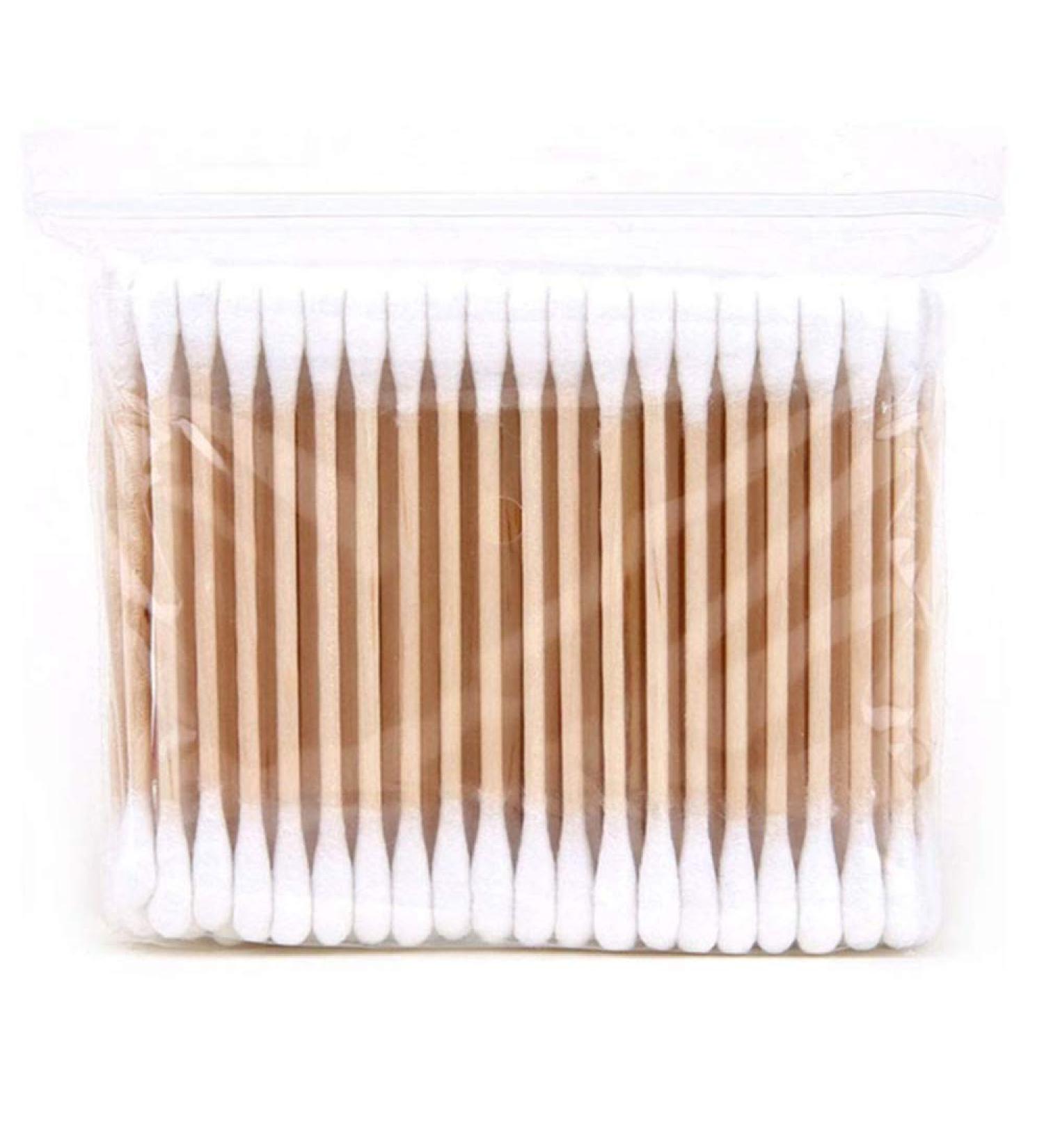 100% Cotton Wooden Cotton Swabs - Disposable Double Head Makeup Swabs (400) | Best for Beauty & Clean - Buy Online on GoSupps.com