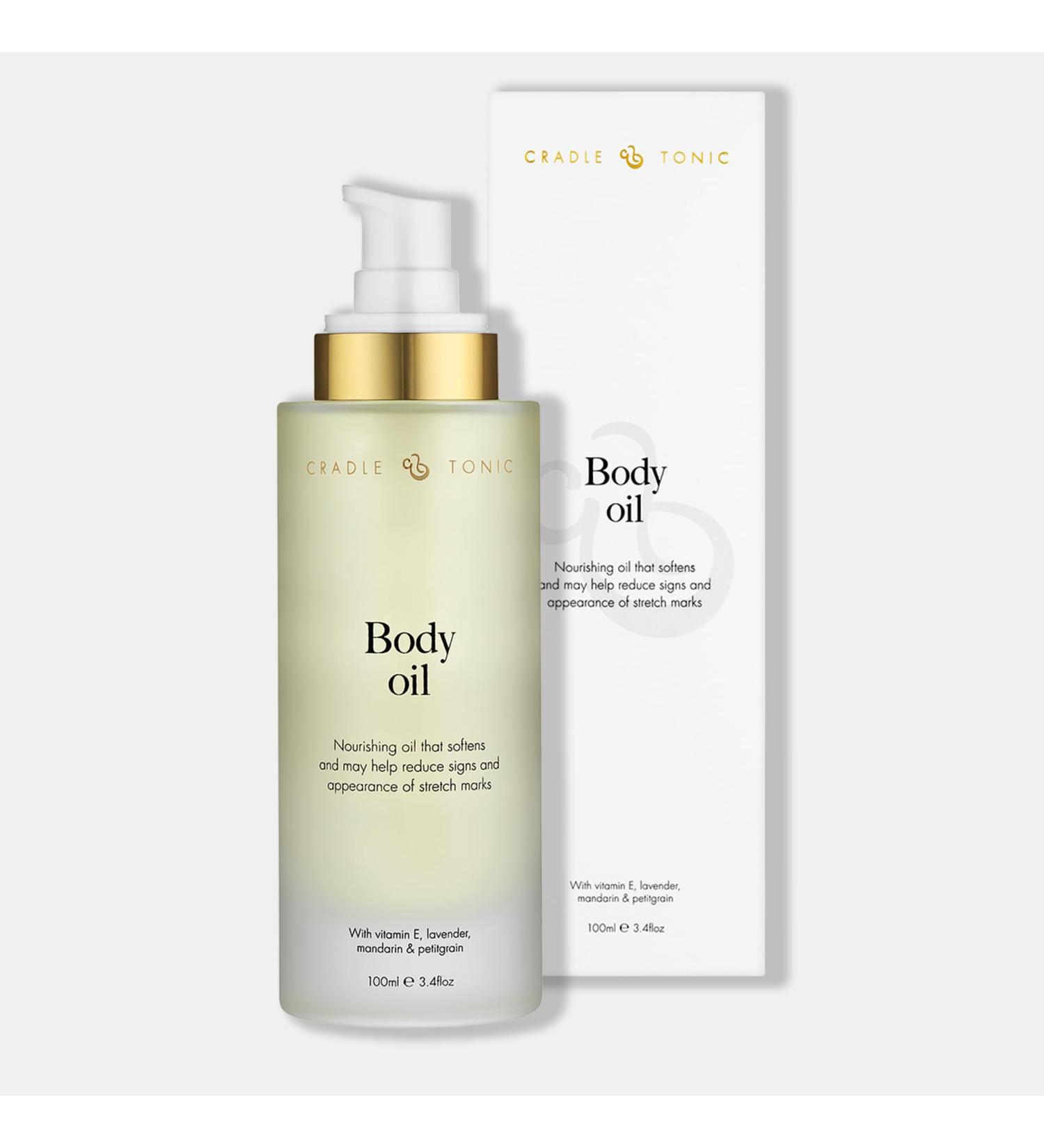 Cradle & Tonic Body Oil for Pregnancy Stretch Marks with Vitamin E Almond Oil & Jojoba Oil 100ml - Buy Online on GoSupps.com