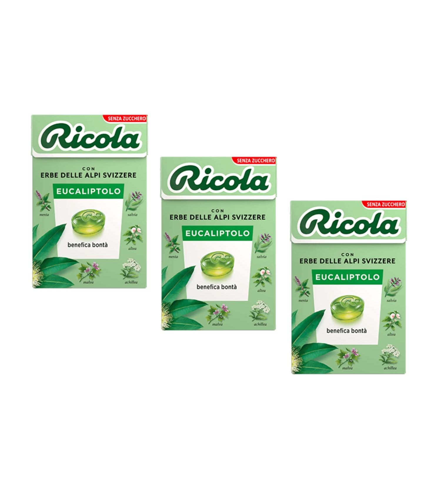  Ricola Ricola | Eucalyptol Sweets | Sugar-Free Herbal Sweets - 3 x 50g - Buy Online on GoSupps.com