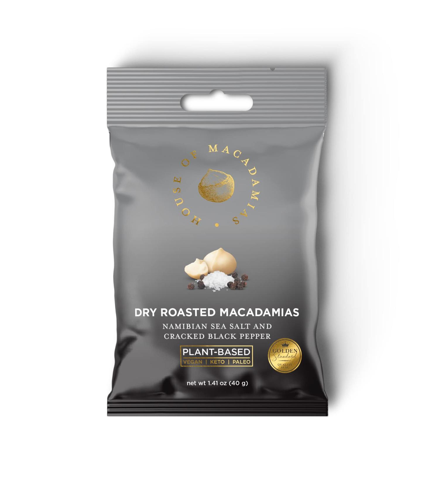 Macadamia Seasoned Nuts  Namibian Sea Salt & Cracked Pepper  12 x 1.41oz - Keto  Vegan  Paleo  Gluten-Free  Sugar-Free - Buy Online on GoSupps.com