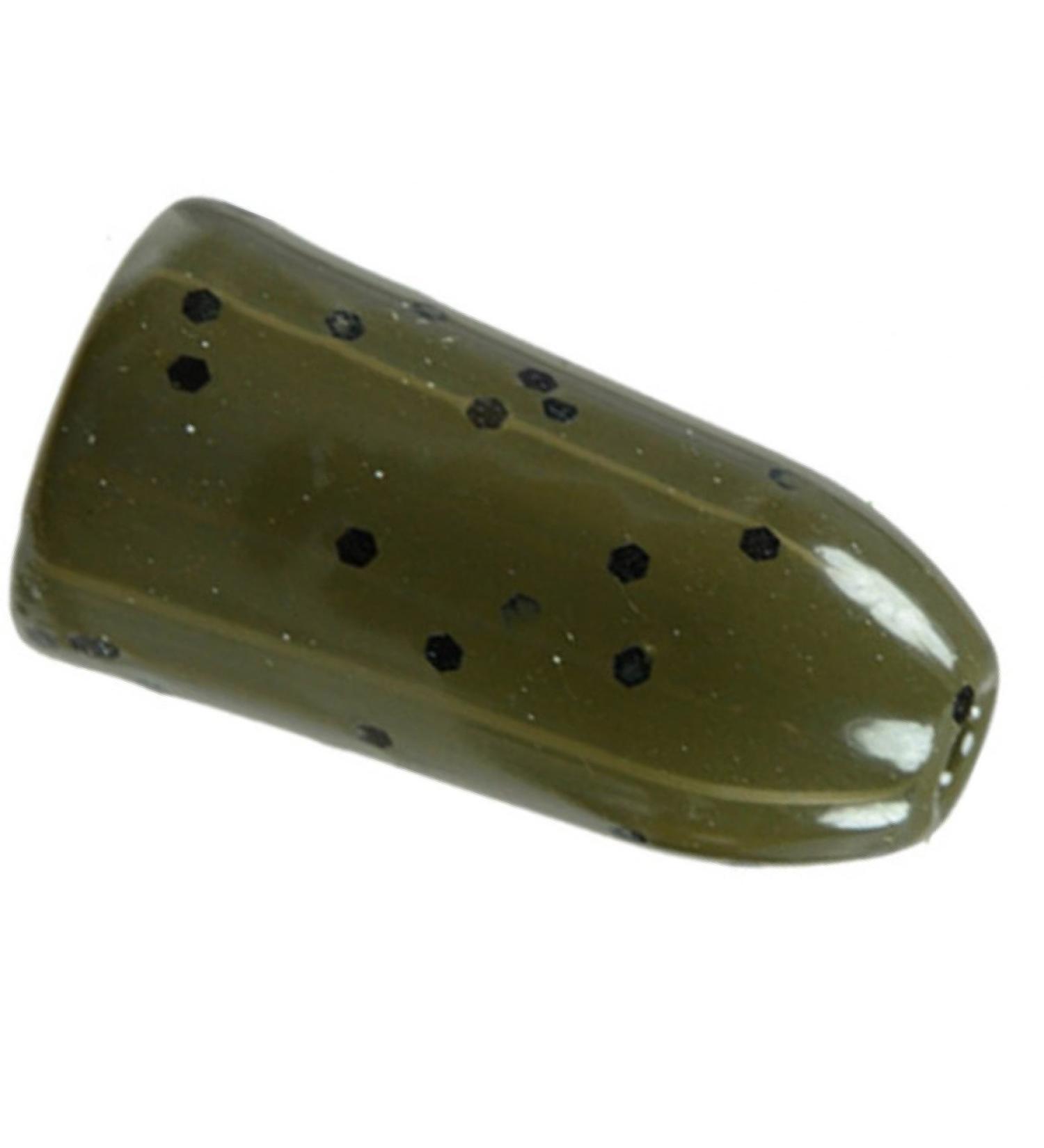 Reaction Tackle Tungsten Worm Weights for Bass Fishing - Worm Sinkers for Punching Through Heavy Cover - for Texas and Carolina Rigs Green Pumpkin 1/2 oz (4 per pack)