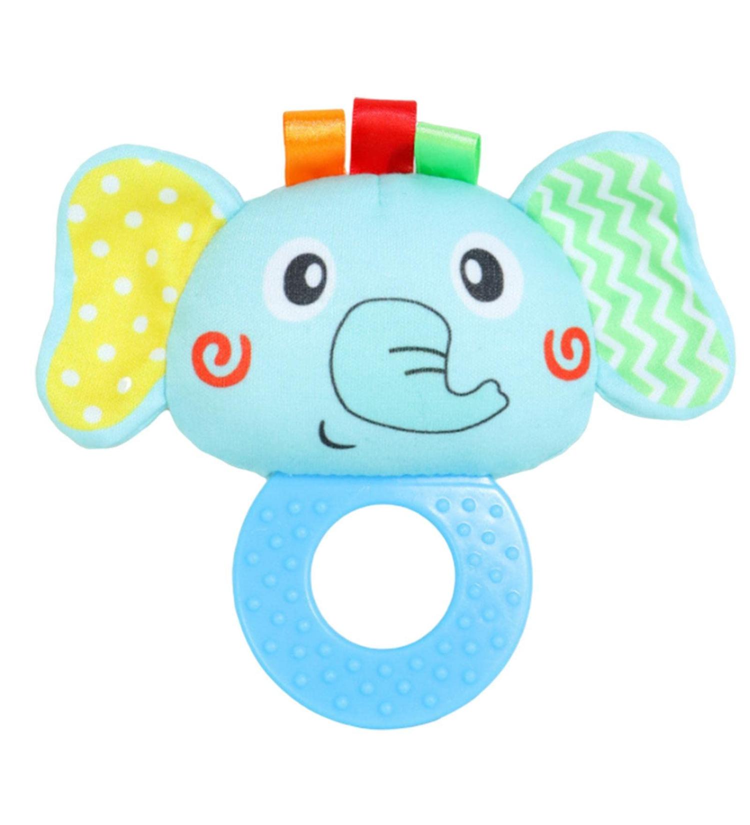 Toddler Rattle Teether - Soft Sensory Plush Toy for Early Development | Washable Teething Toy - Perfect Gift for Holiday Babies | Weishangshe Elephant - Buy Online on GoSupps.com