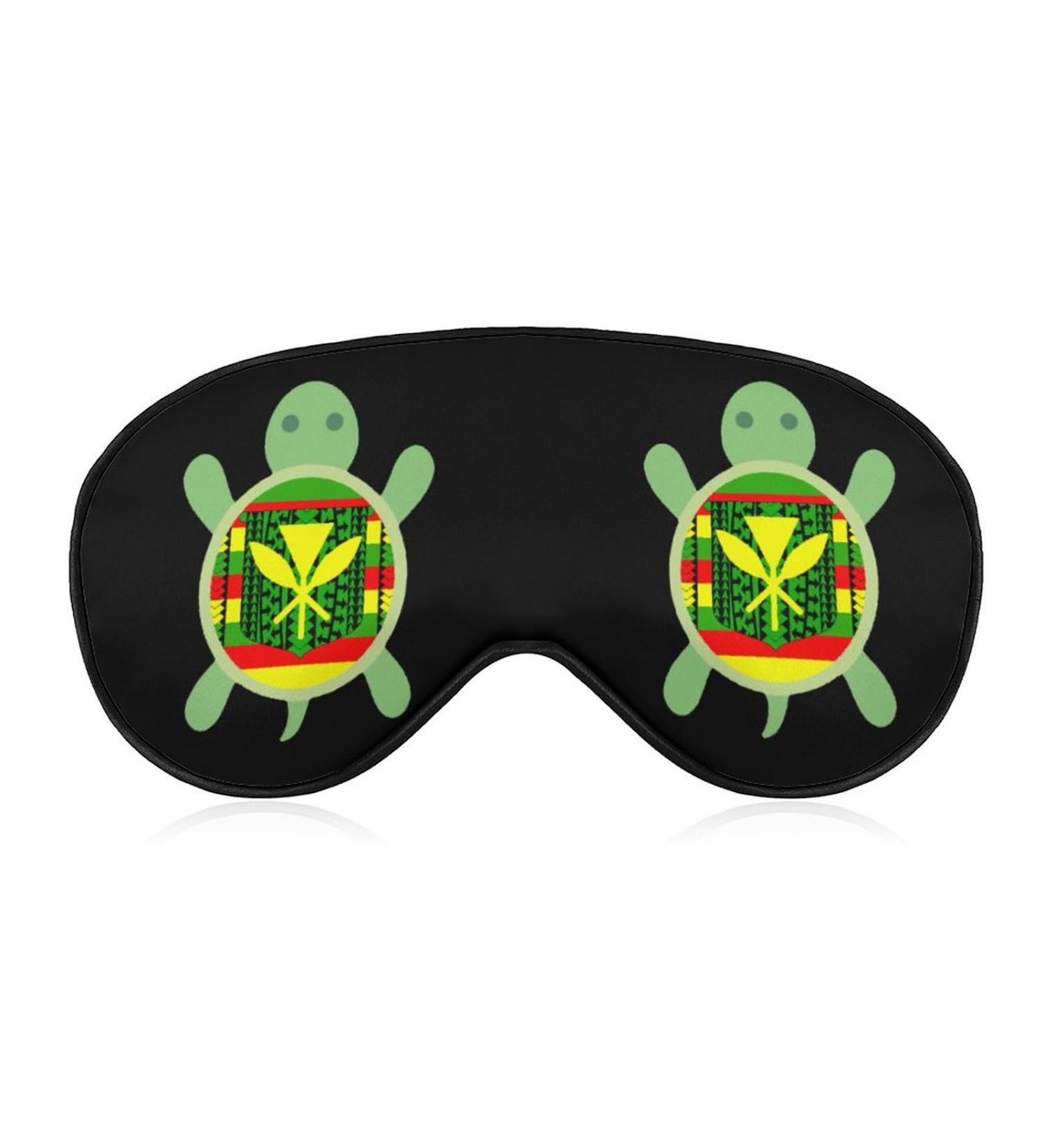 Tribal Kanaka Maoli Flag Turtle Sleep Mask - Adjustable Strap for Sleeping, Travel, and Nap - Men and Women - Buy Online on GoSupps.com