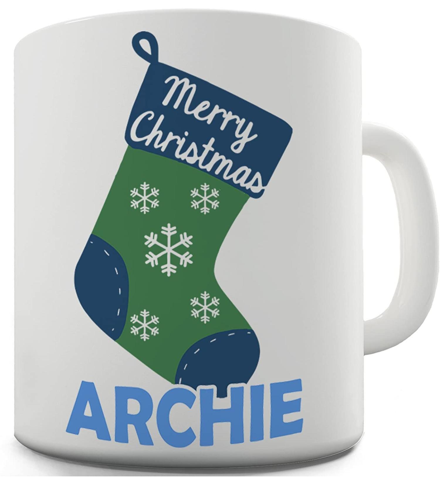 Berry Prints 11 OZ Merry Christmas Stocking Personalised Coffee Mugs for Tea Hot Chocolate - Ceramic Cups for Valentine Birthday Gift Home and Office - Buy Online on GoSupps.com