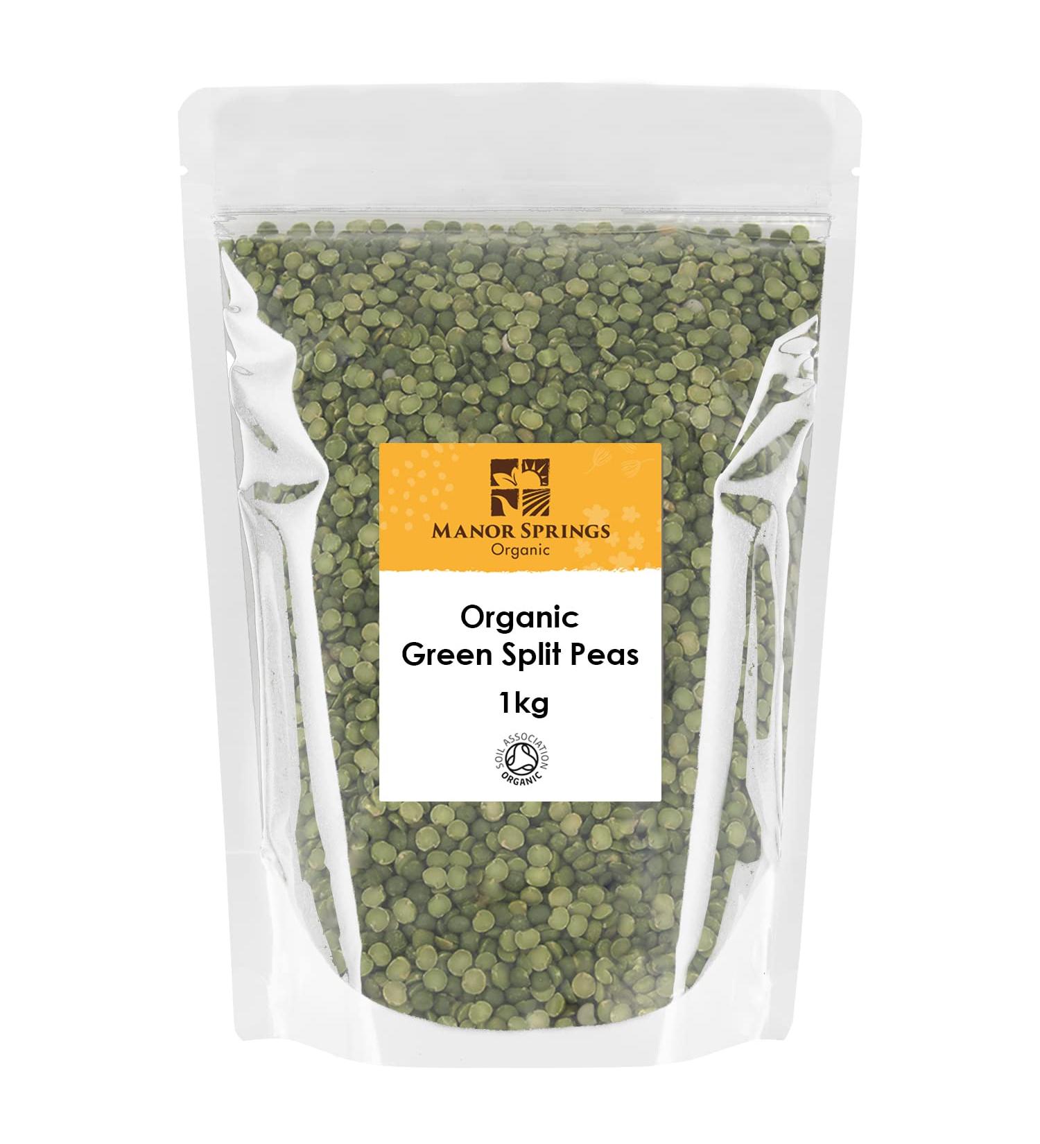Manor Springs Organic Green Split Peas 1kg - Premium Quality, Certified Organic - Buy Online on GoSupps.com