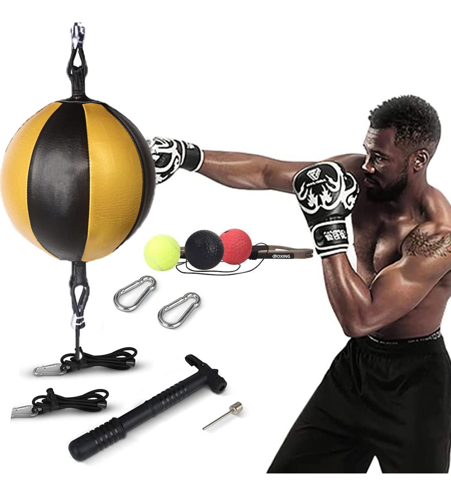 HUICHAI Kvittra Double End Punching Bag - Boxing & MMA Training Kit with Reflex Ball, Headband, and Pump - Buy Online on GoSupps.com