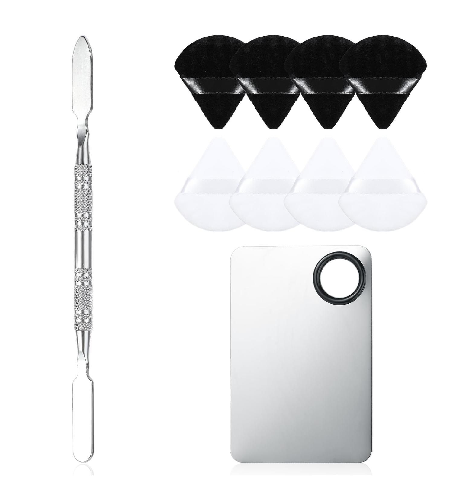 AHQiZFX 10-in-1 Makeup Spatula and Powder Puff Set with Professional Cosmetic Palette Triangle Puff for Eye Shadow Spatula Facial Cosmetic Makeup Tool for Eyelashe Body - Buy Online on GoSupps.com