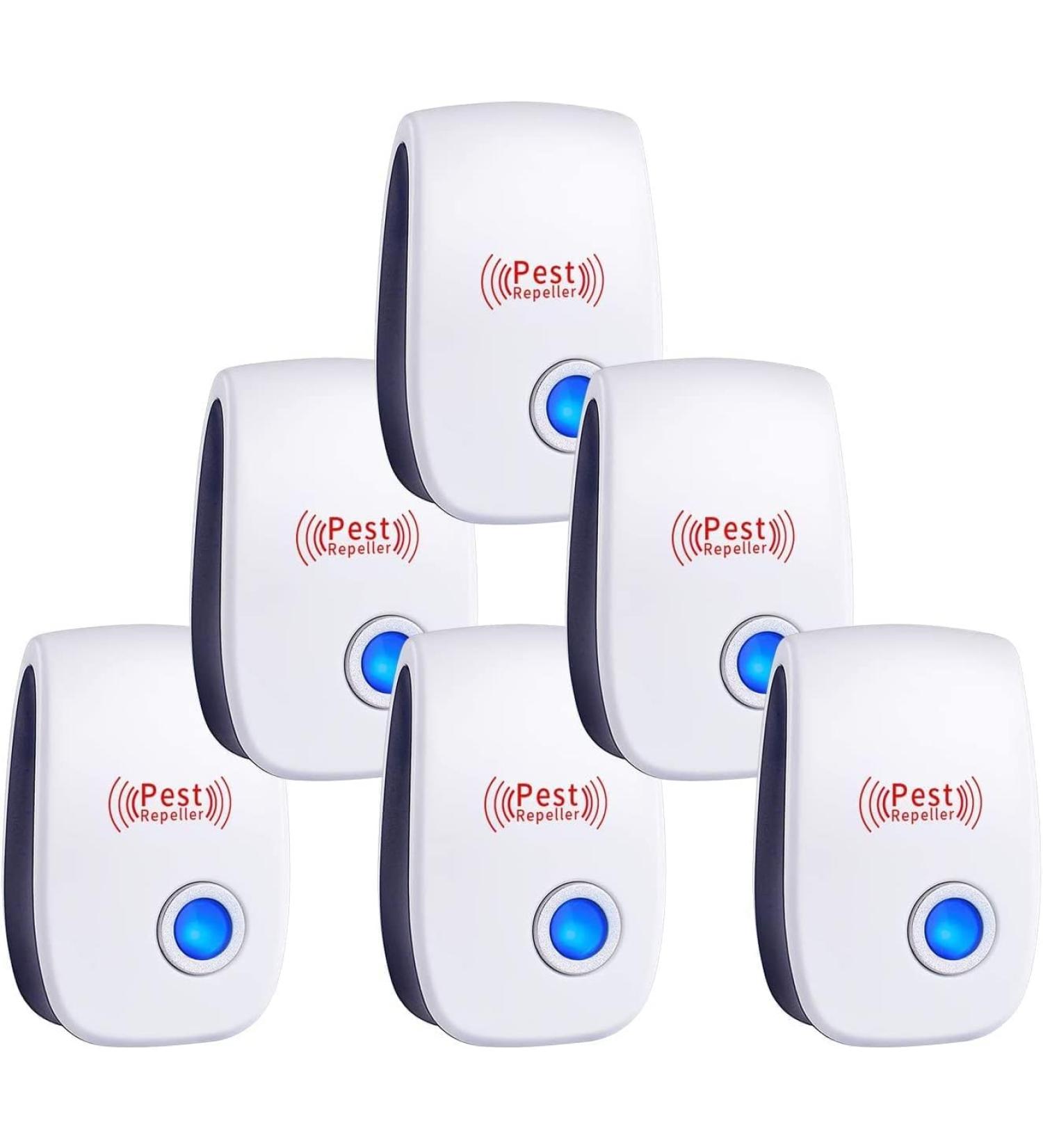 Ultrasonic Pest Repeller Plug-in Insect Repellent Pest Control for Insects Spiders Mices Roaches Mosquitoes Bugs Flies Indoor Use -Non-Toxic Eco-Friendly Human & Pet Safe 6 Pack  - Buy Online on GoSupps.com