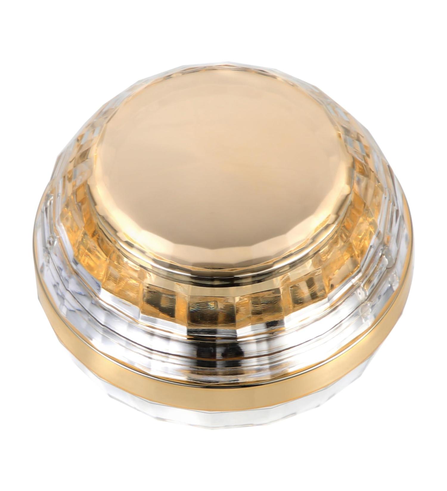 POPETPOP Cream Bottle Refillable Makeup Jars Small Pot Jar Refillable Bottle Empty Sample Container Clear Skincare Makeup Cream Sub Jar Glass Pp Inner Cover Travel Multipurpose 7.1X6X6CM Golden - Buy Online on GoSupps.com