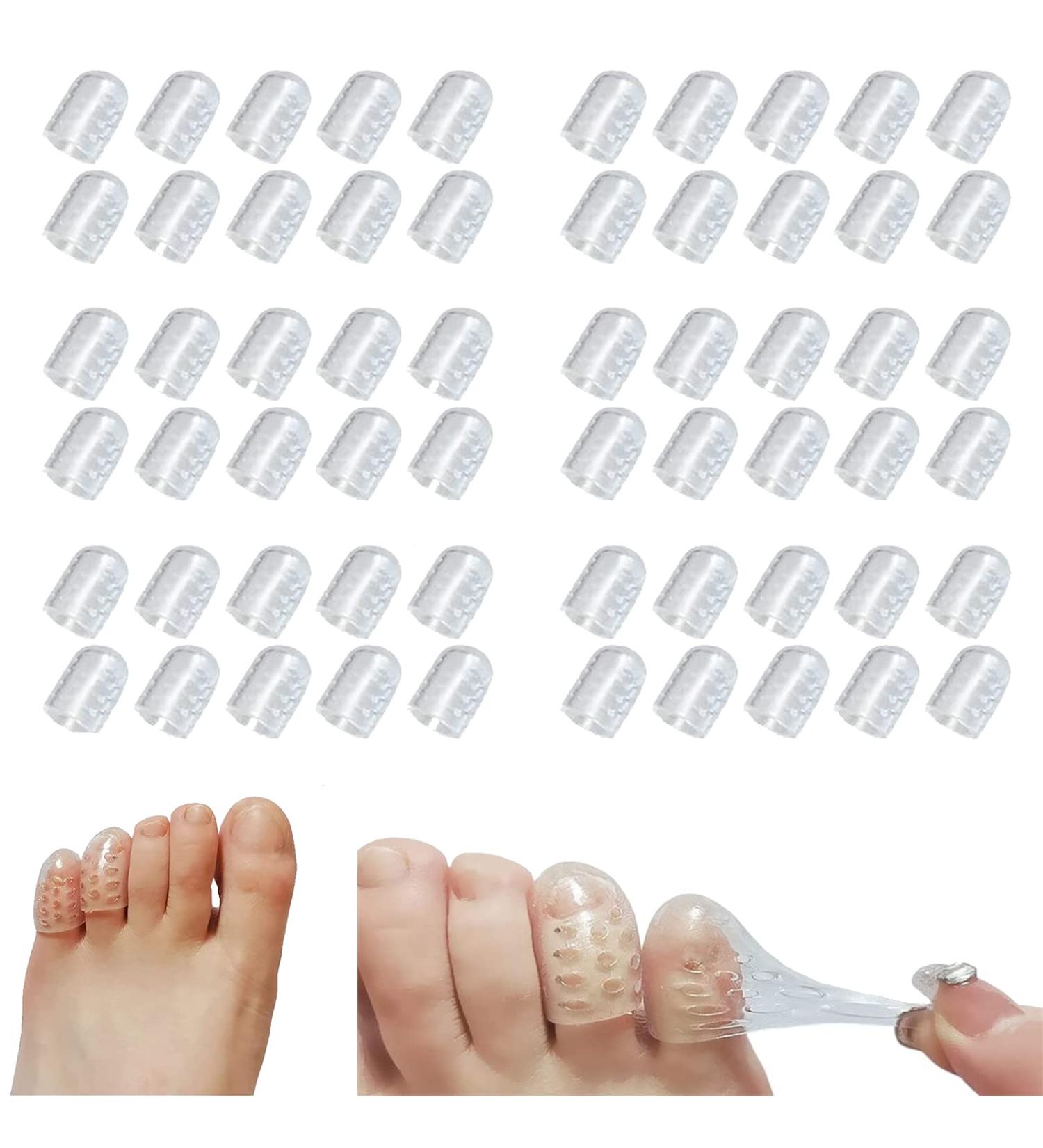 Silicone Anti-Friction Toe Protector - 60pcs | Breathable Toe Covers for Corns, Blisters & Pain Relief - Buy Online on GoSupps.com