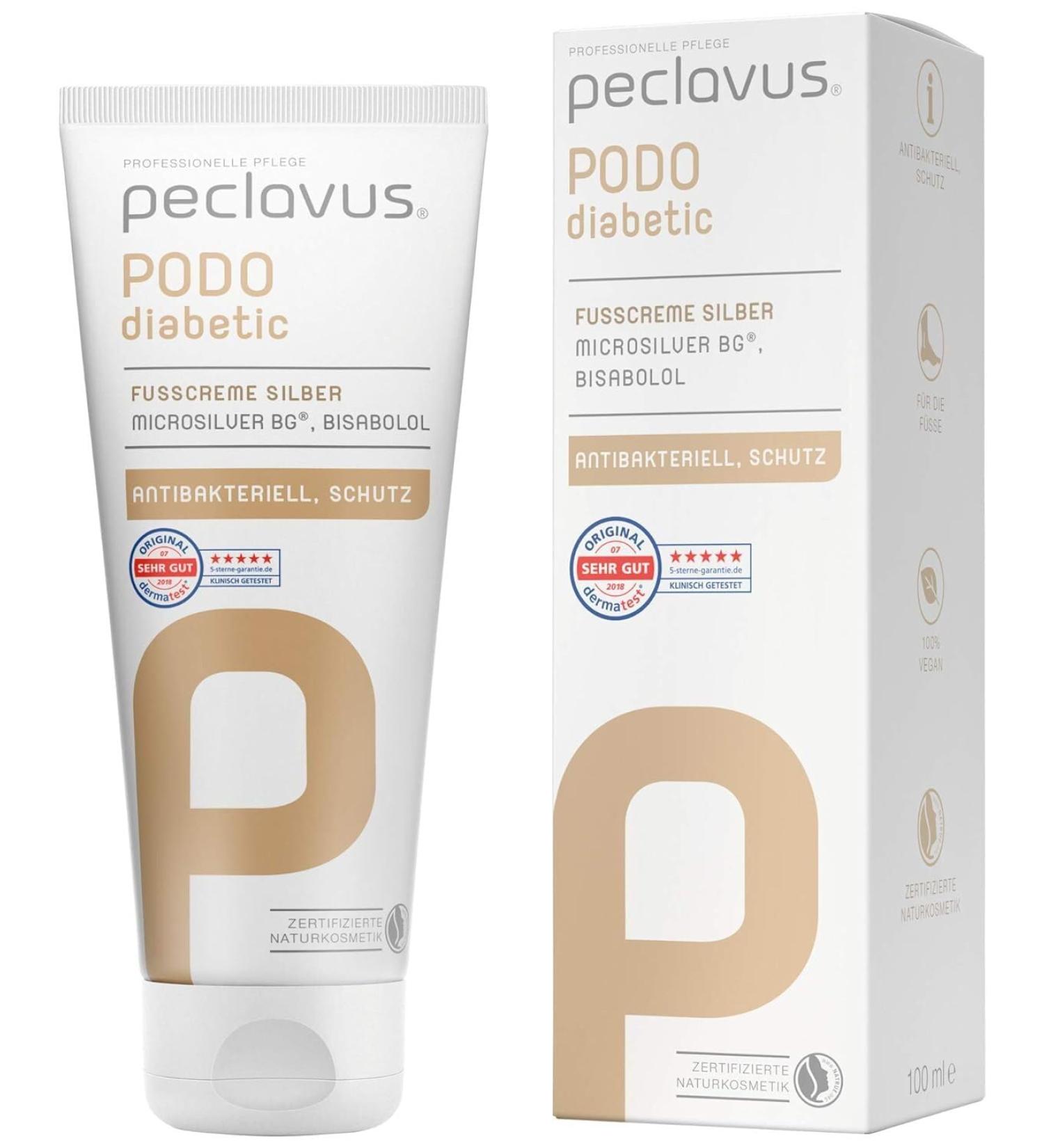 Peclavus Foot Cream Silver - Podo Diabetic Foot Care Cream 100ml | Moisturizing & Healing for Healthy Feet - International Shipping - Buy Online on GoSupps.com