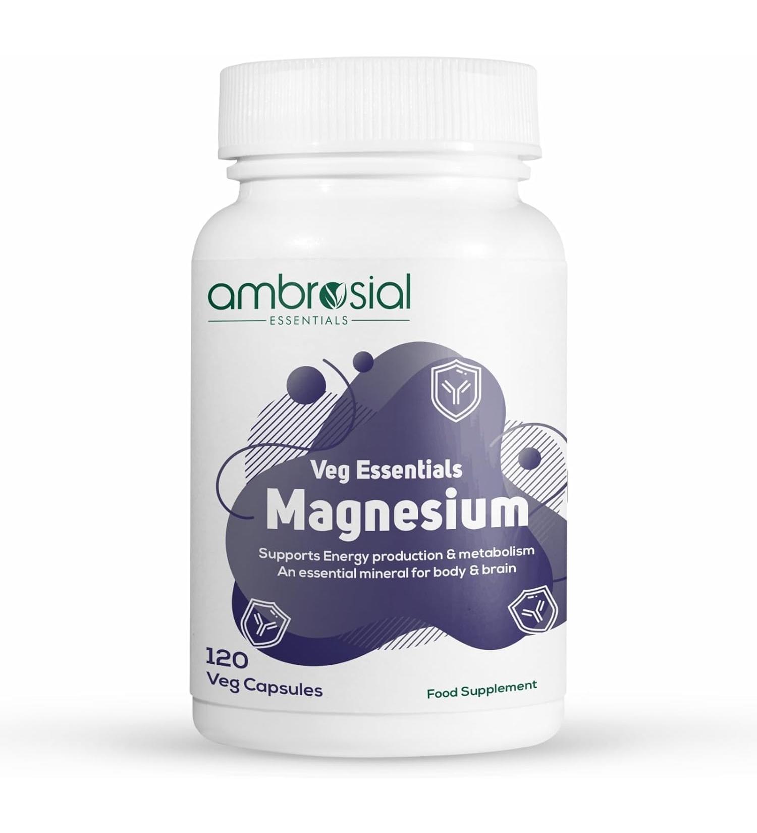 Ambrosial Magnesium Complex Food Supplement (Pack of 1-120 Capsules) 120 Count (Pack of 1) - Buy Online on GoSupps.com