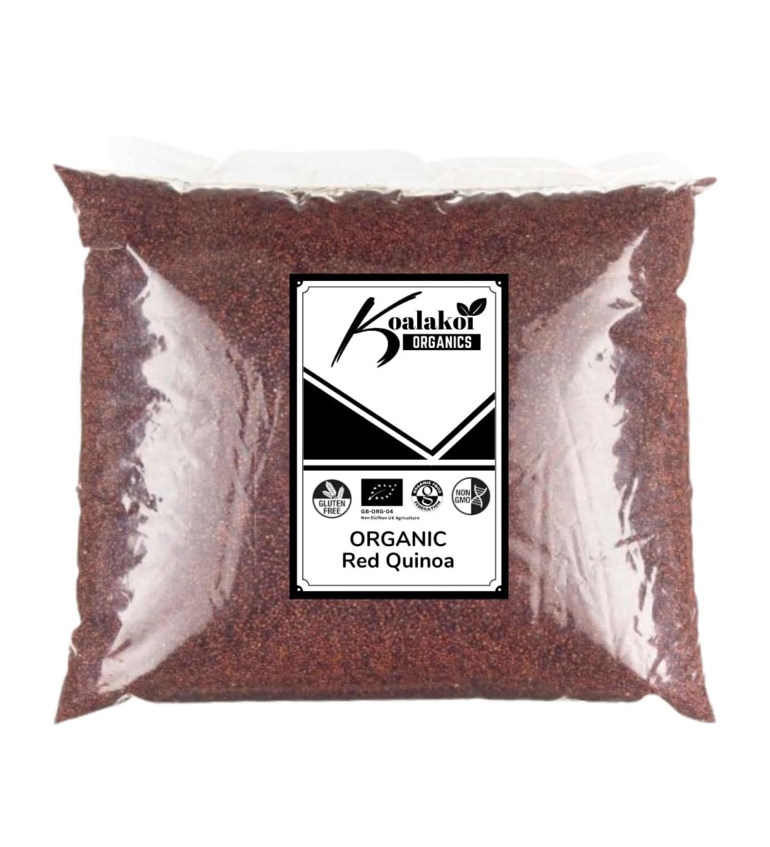 Koalakoi ORGANIC Red Quinoa grain | rich taste with nutty flavour gluten free healthy super nutritious grain | Natural Source of Protein Vitamins and Antioxidants (1.8kg) - Buy Online on GoSupps.com