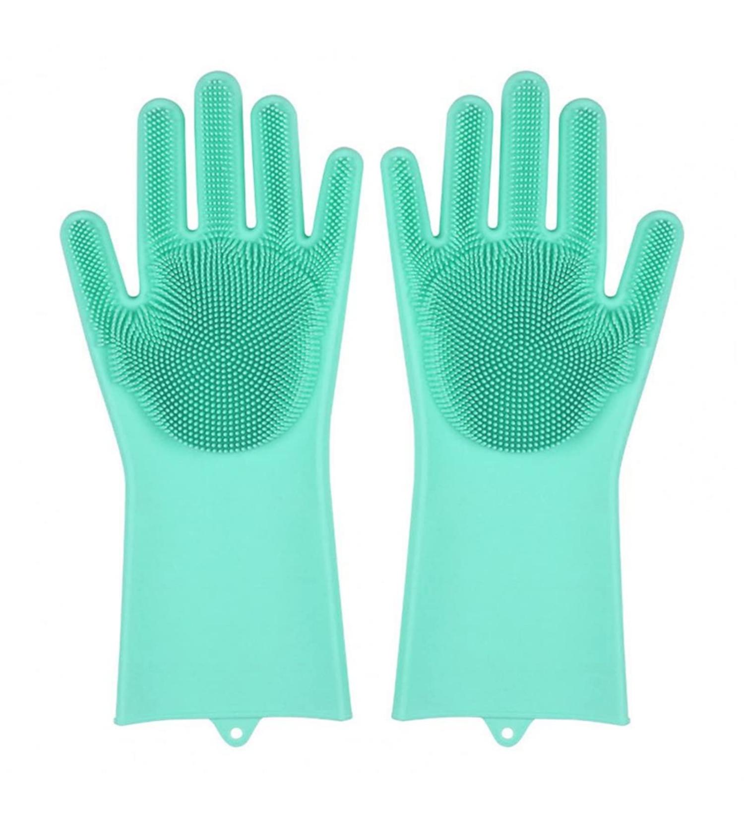 MBNVBNM Cleaning gloves Convenient Household Kitchen Scrubber Silica Gel Cleaning Gloves Dishwashing Gloves Household Heat Resistance (Color : Green Size : Small) - Buy Online on GoSupps.com