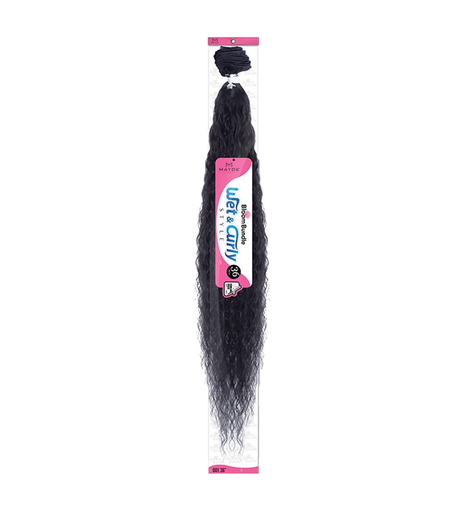 Mayde Beauty Bloom Bundle Weaving WET & CURLY 001 36 (1B) - Premium Curly Hair Extensions - Buy Online on GoSupps.com