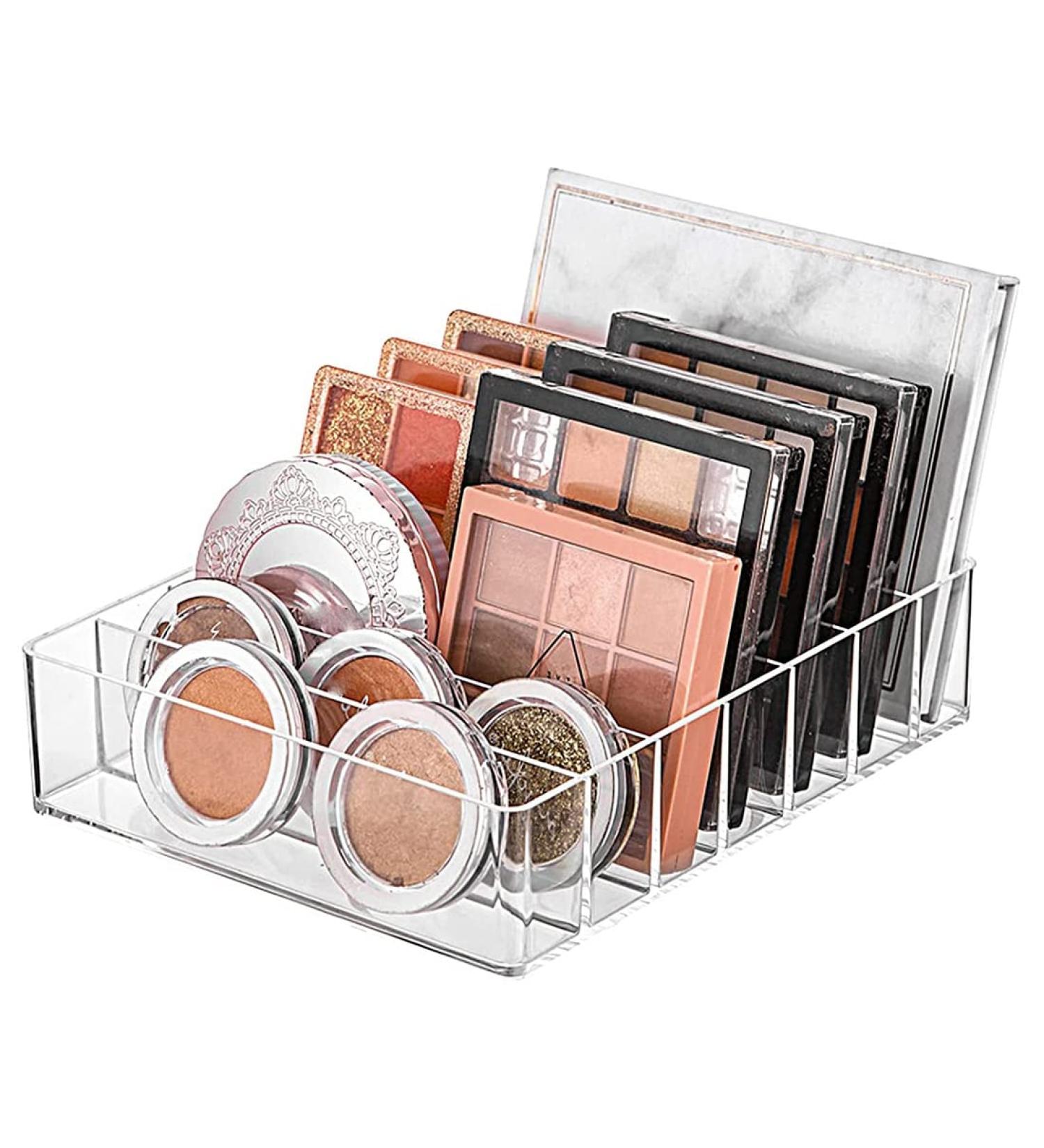 Duendhd Eyeshadow Palette Organizer - 7 Sections Divided Makeup Acrylic Palette Holder for Makeup Vanity Cosmetics - Buy Online on GoSupps.com