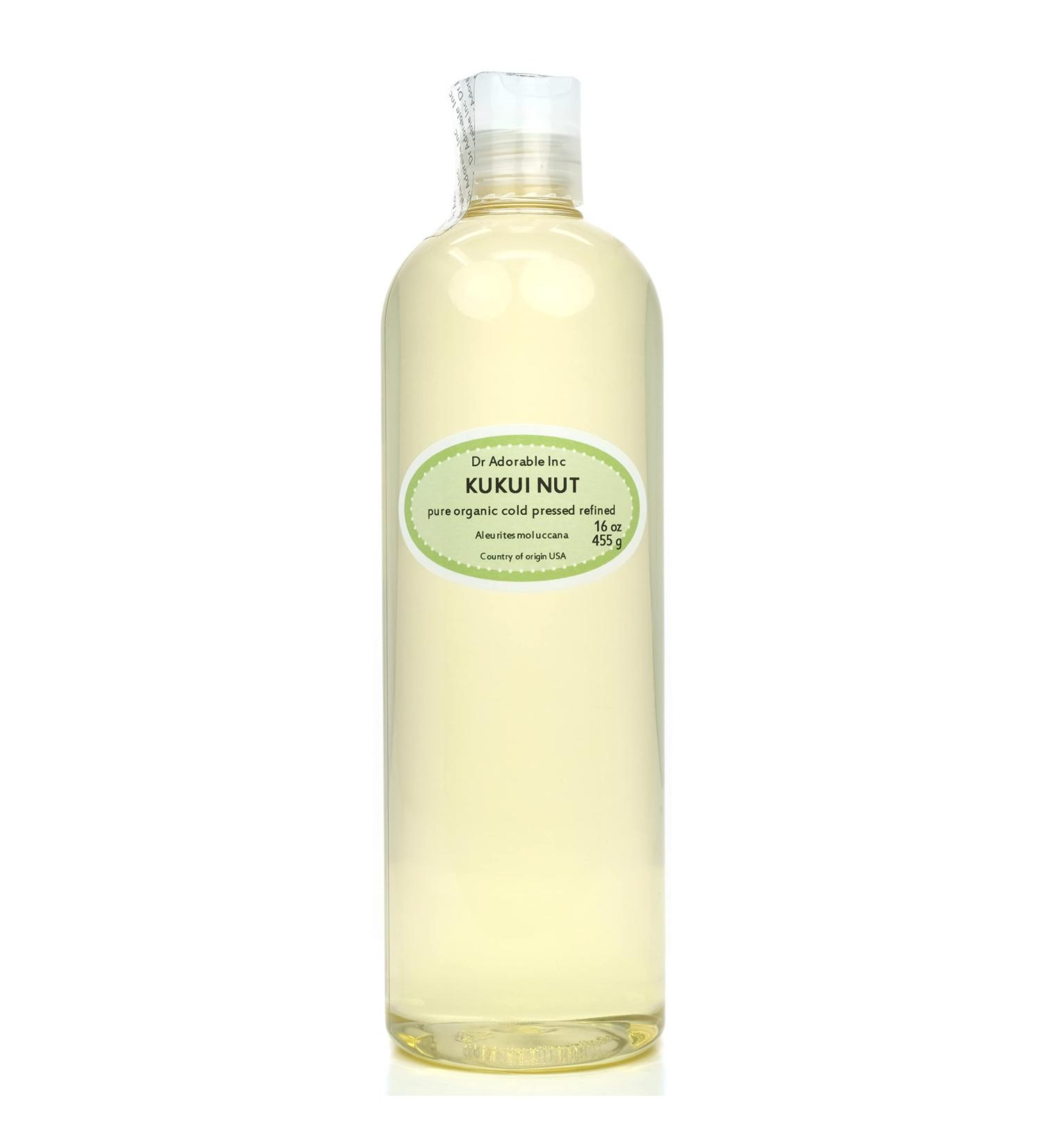 Dr Adorable 16 oz Kukui Nut Oil - 100% Pure Organic Cold Pressed | International Shipping Available - Buy Online on GoSupps.com