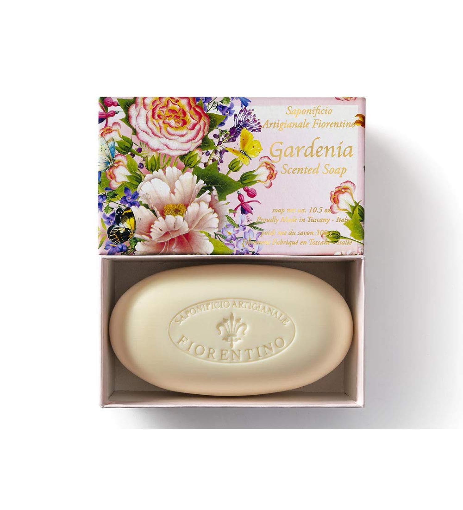 Gardenia Scented Soap - 10.5 oz. Single Soap Bar Made in Italy Luxury Handmade Soap