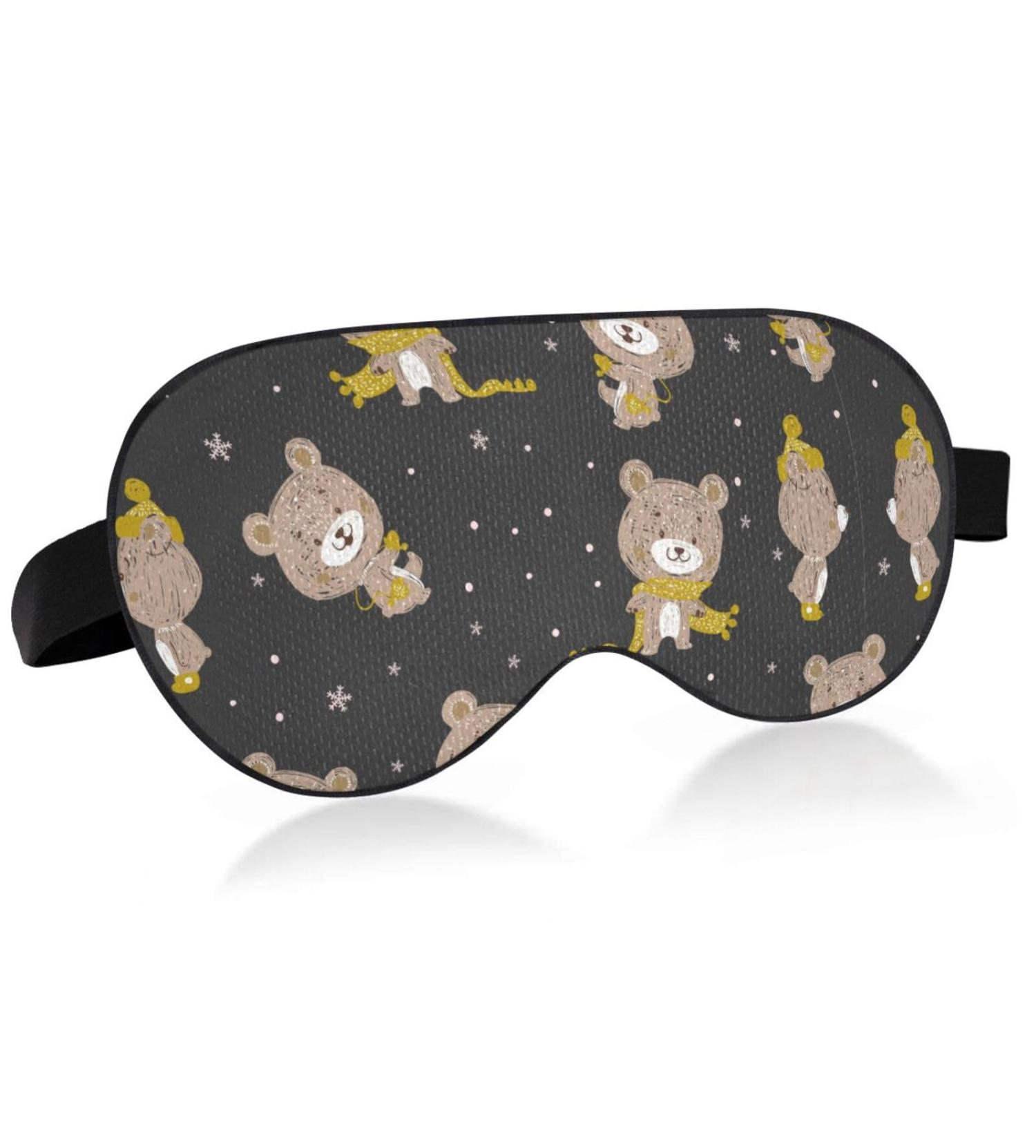 Haskirky Light Blocking Eye Mask - Adjustable Unisex Travel Mask for Deep Sleep and Meditation - Goodies Bears Pattern - Buy Online on GoSupps.com