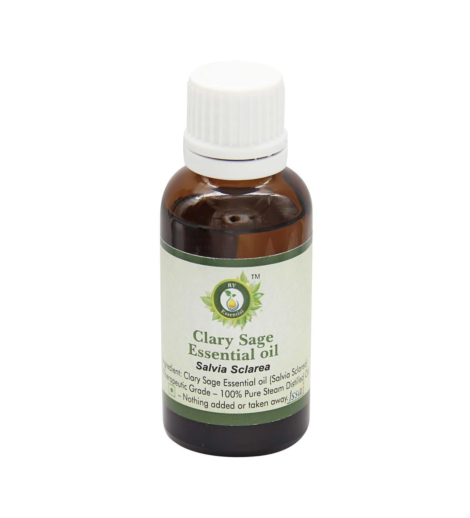 Clary Sage Essential Oil | Salvia Sclarea | Clary Sage Oil | Pure Clary Sage Oil | for Diffuser | Undiluted | 100% Pure Natural | Steam Distilled | Therapeutic Grade | 30ml | 1.01oz by R V Essential Clary Sage 1.01 Fl Oz (P