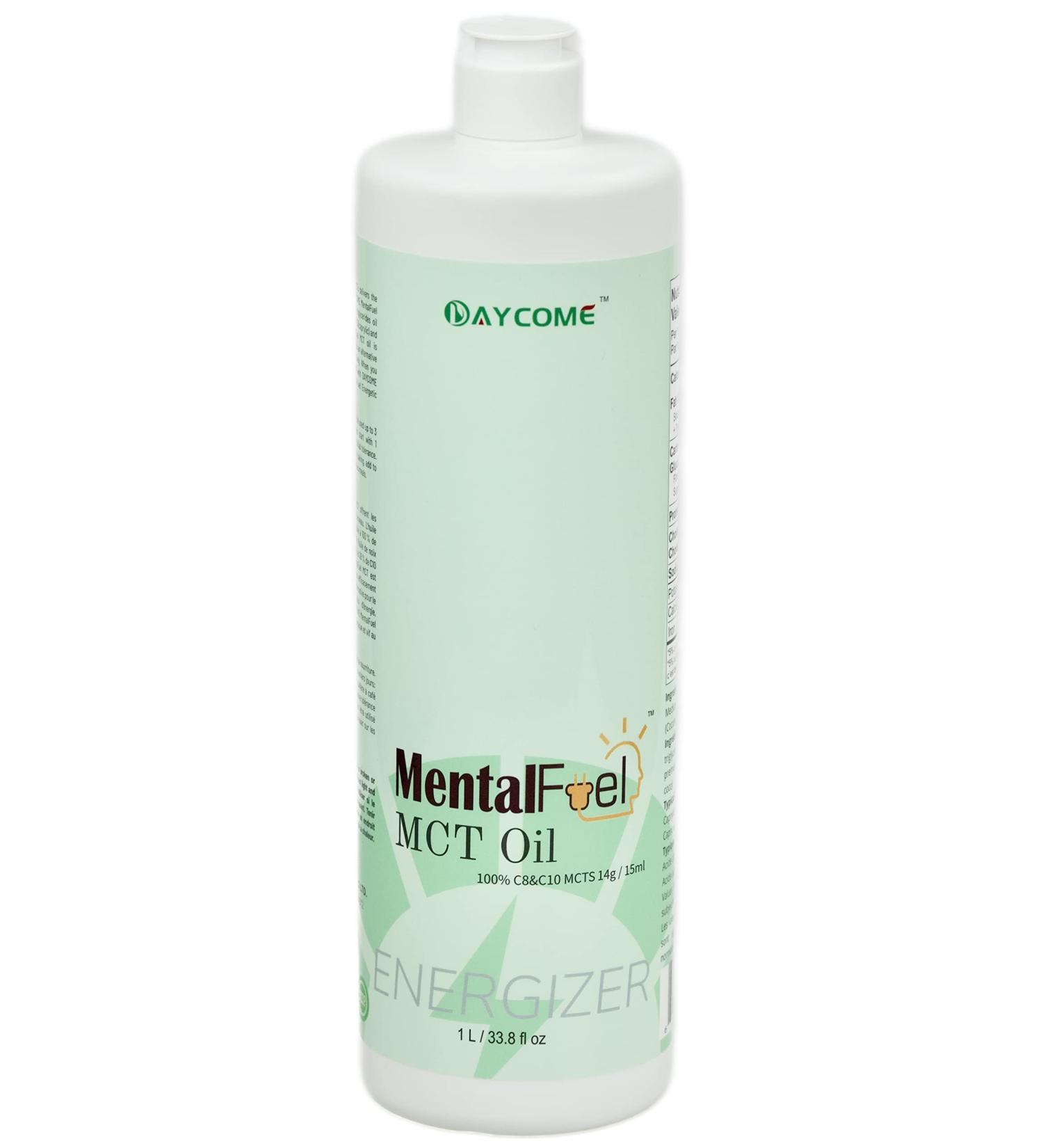 MentalFuel MCT Oil -100% C8 / C10 MCT Oil' 1 L(33.8 FL OZ) From Non-GMO Coconut oil Unflavoured Excellent in Keto Coffee Non-BPA Vegan Gluten-Free Keto & Paleo - Buy Online on GoSupps.com