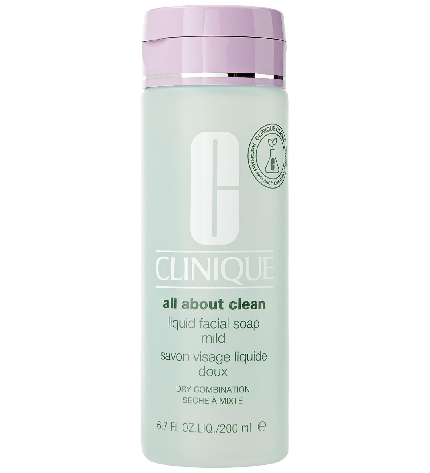Clinique Liquid Facial Soap Mild 6.7oz - Gentle Cleanser for Palms - 1 Pack - Buy Online on GoSupps.com