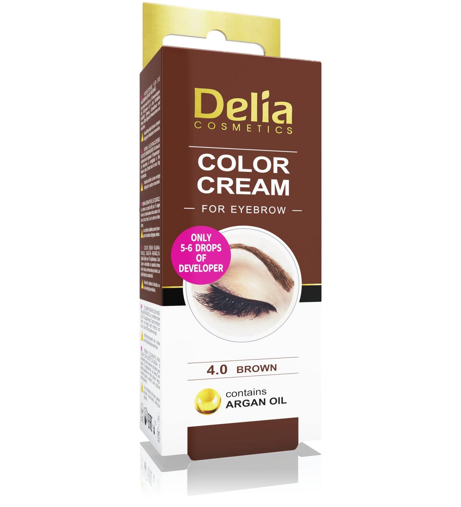 Delia Cosmetics Eyebrow Coloring - Brown Creamy Long-Lasting Effect Ammonia-Free 15ml Dye Set for Beautiful Eyebrows - Buy Online on GoSupps.com