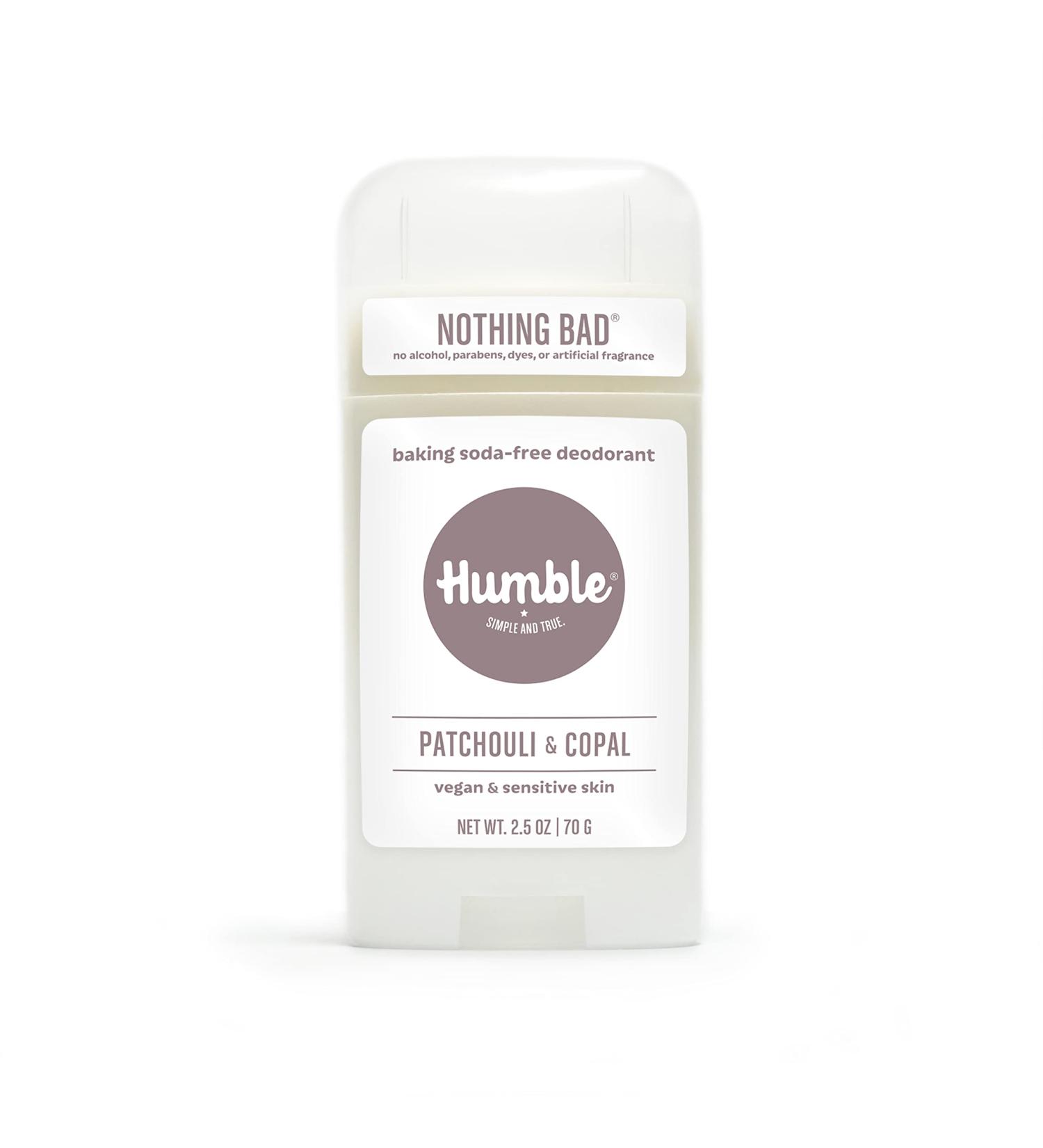 HUMBLE BRANDS Aluminum-Free Deodorant Vegan and Cruelty- free Formulated for Sensitive Skin Patchouli & Copal 2.5 Ounce (Pack of 1) Patchouli & Copal 2.5 Ounce (Pack of 1) - Buy Online on GoSupps.com