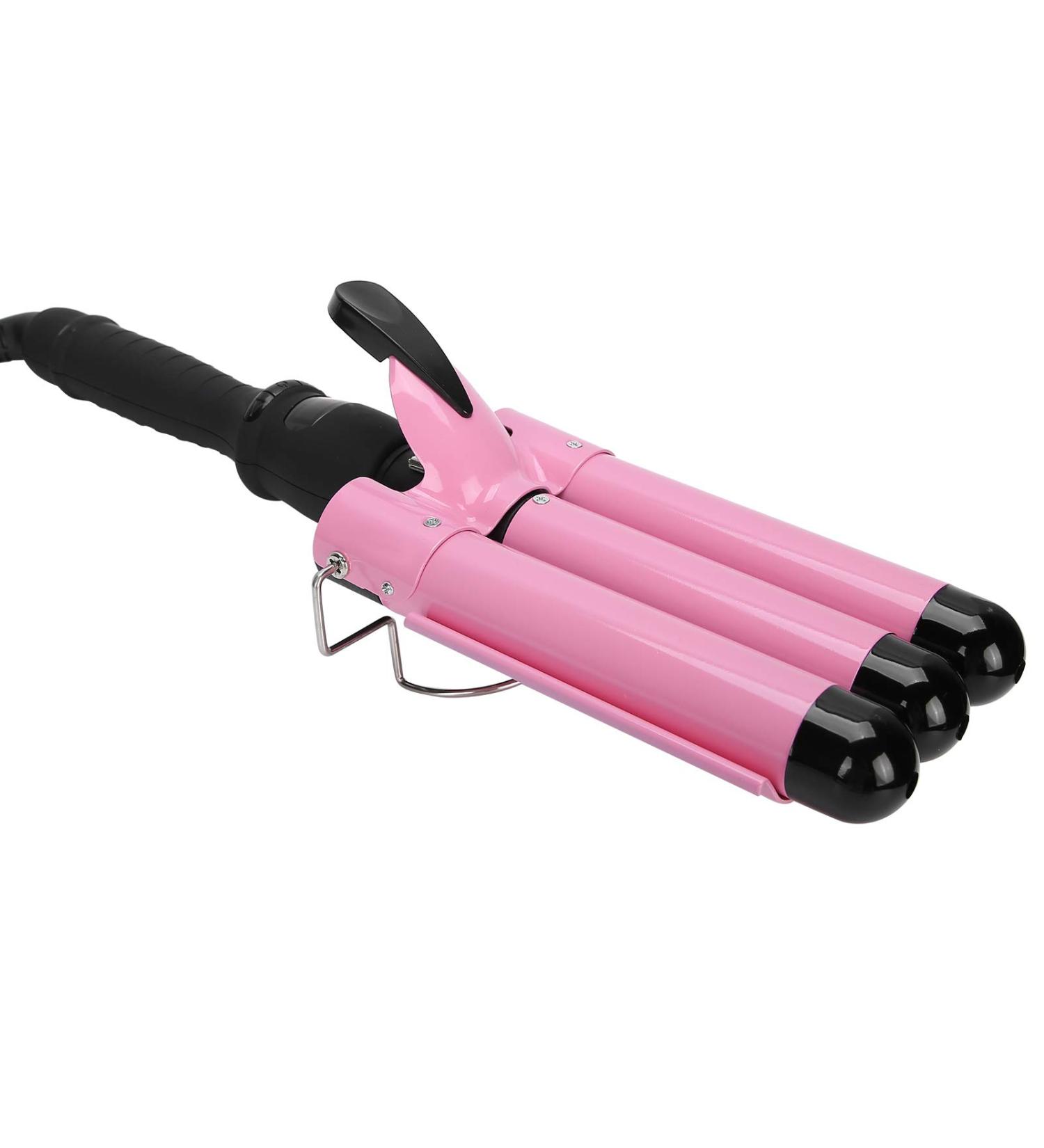 3 Barrel Curling Iron - Dual Voltage Ceramic Tourmaline Hair Waver & Crimper | International Shipping - Buy Online on GoSupps.com