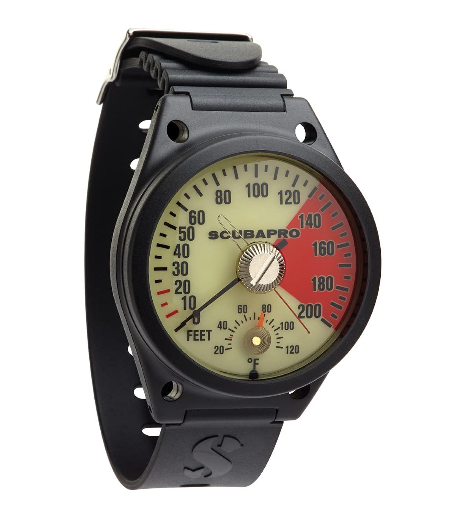 SCUBAPRO Analog Wristwatch-Style Depth Gauge, Imperial Display