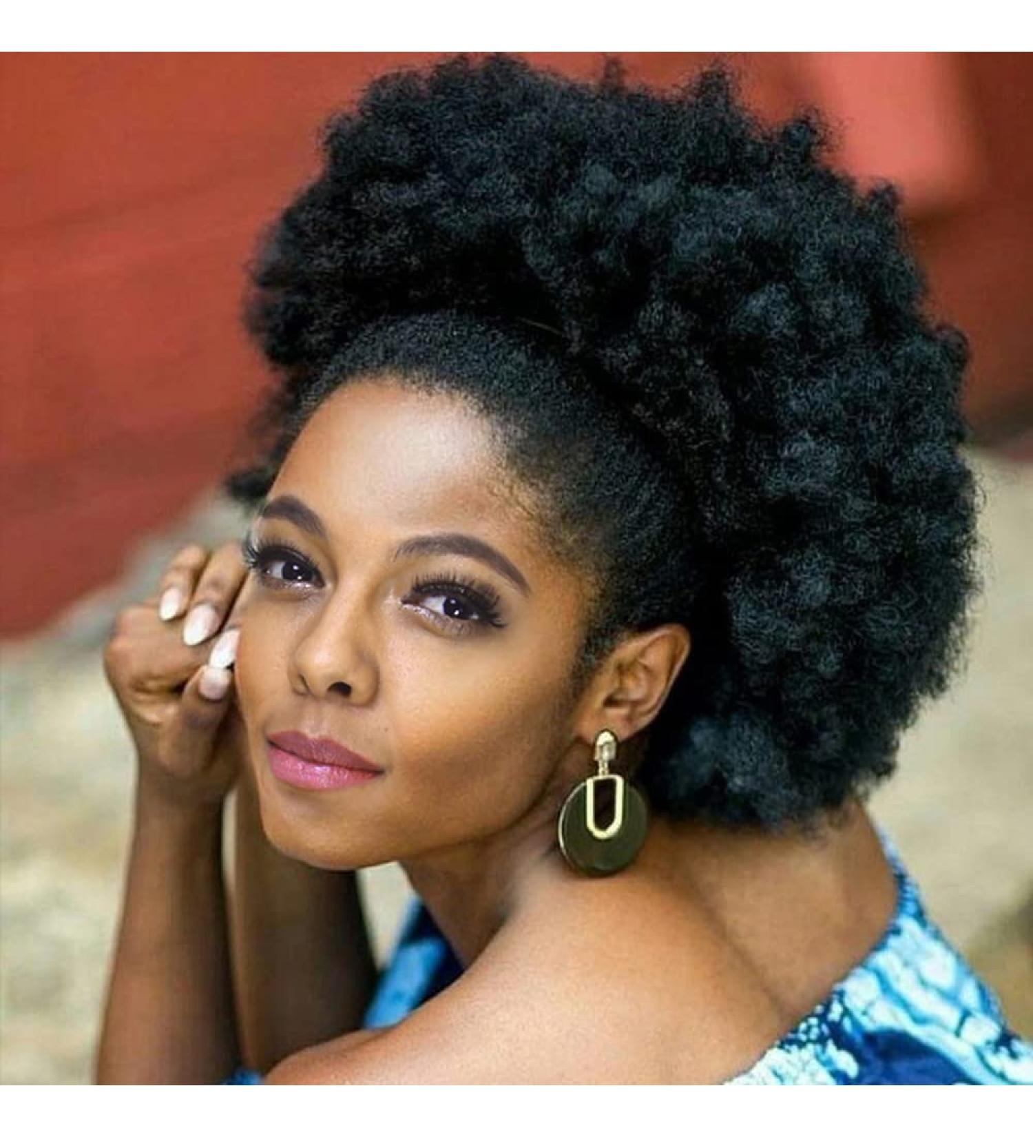 Big Afro Puff Drawstring Ponytail for Black Women - 4b/4c Kinky Curly Hair Bun 1B - Buy Online on GoSupps.com