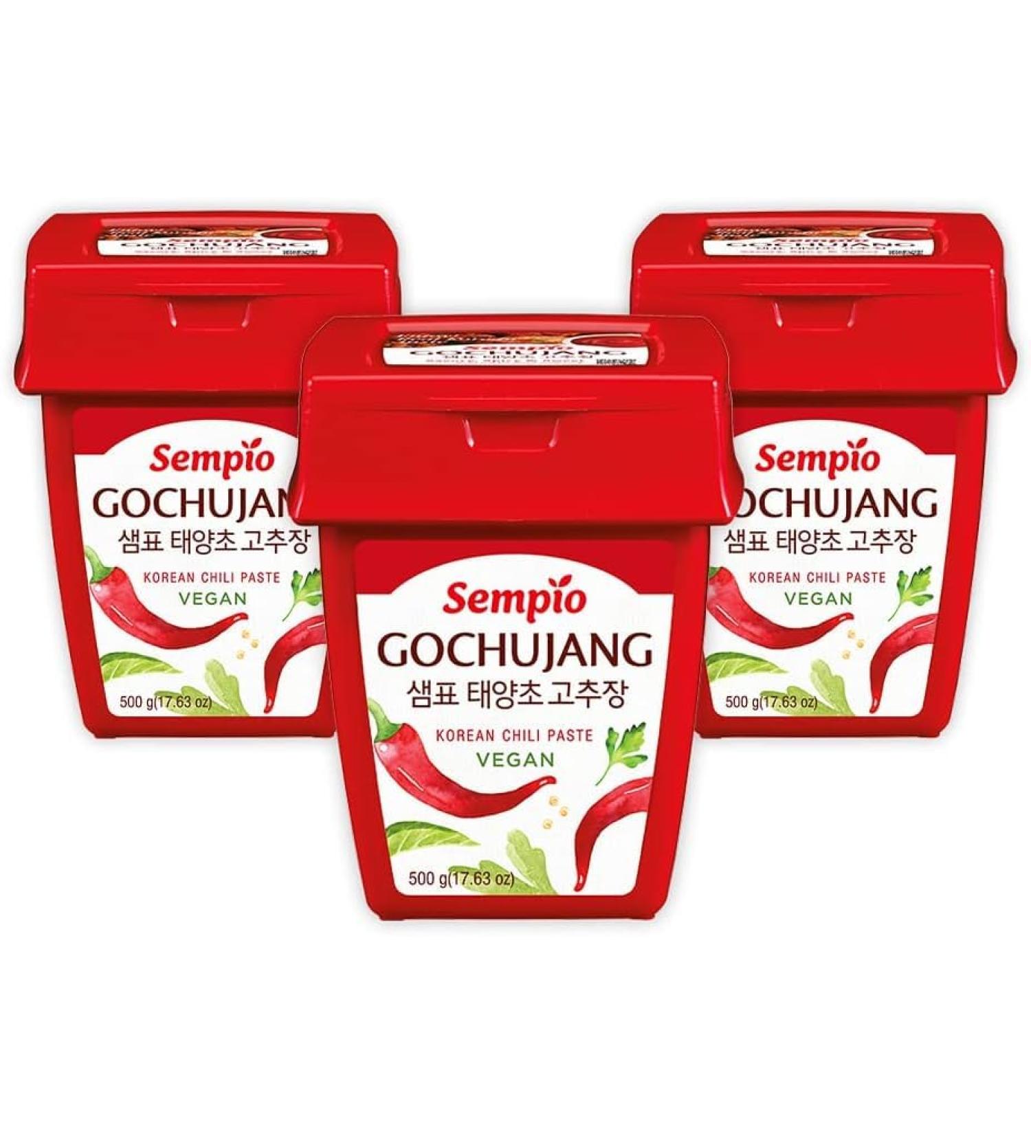 Sempio Gochujang Korean Chilli Paste Vegan 500g (Pack of 3)