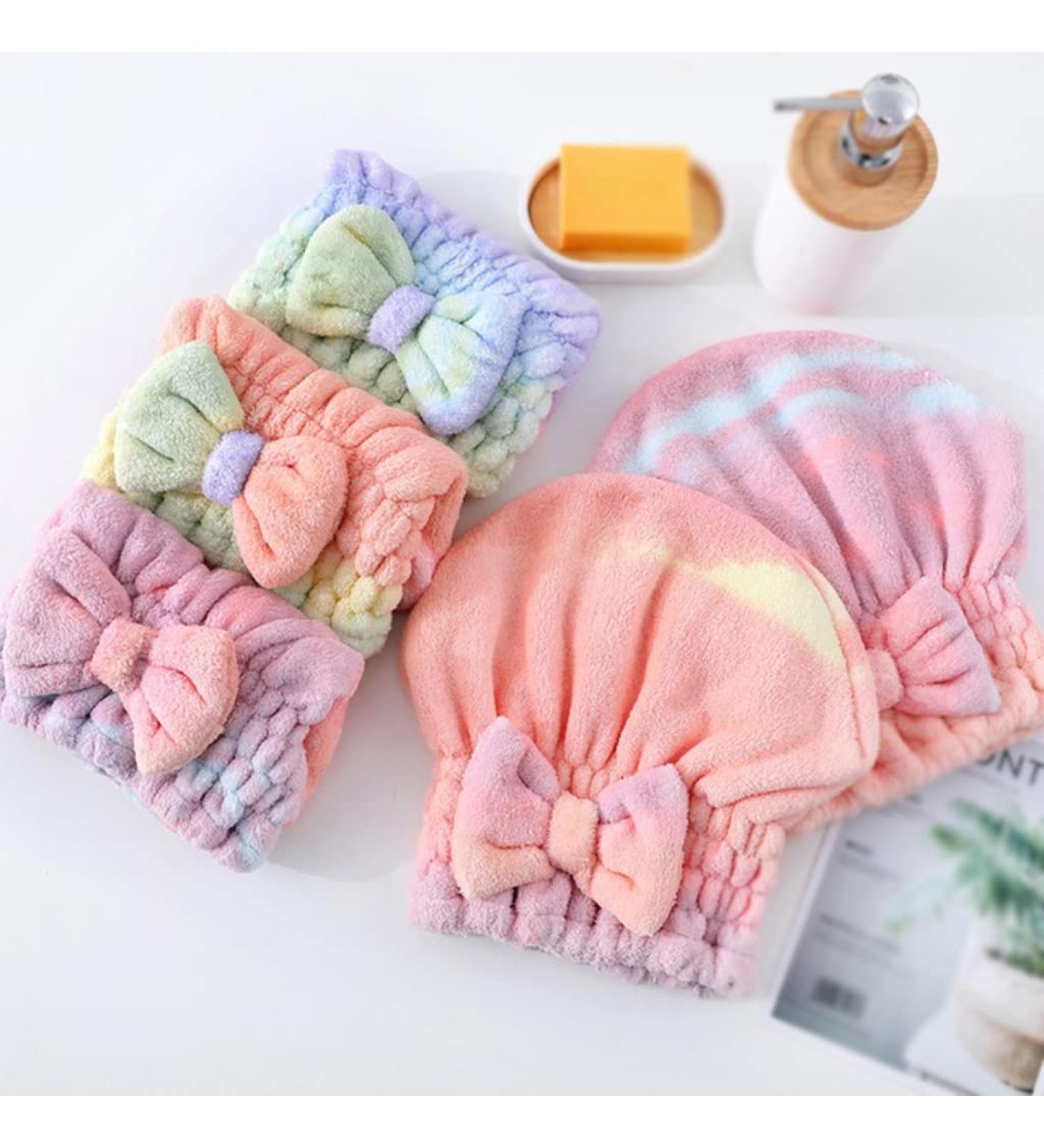 Microfiber Rainbow Bow Shower Cap - Quick Dry Hair Towel & Shower Wrap for Women | Fast International Shipping - Buy Online on GoSupps.com