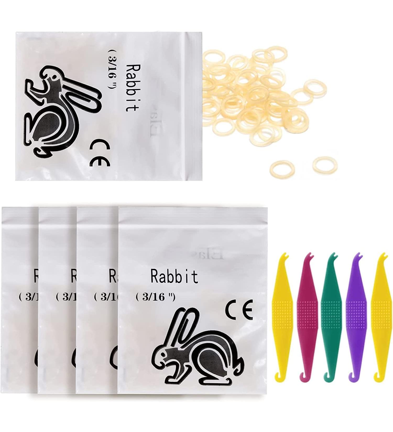 500 Pcs Dental Rubber Traction Bands with 5 Disposable Orthodontic Elastic Placers (3/16 Rabbit) - Buy Online on GoSupps.com