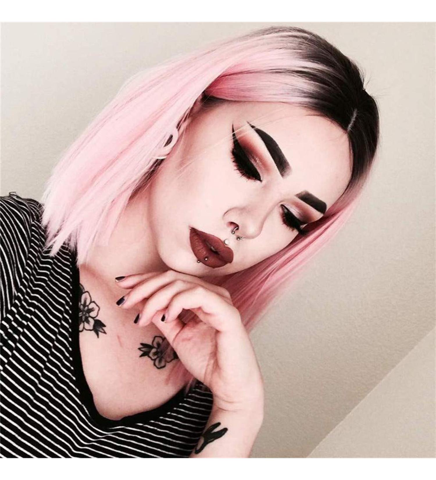 Short Pink Bob Wig for Women | Synthetic Curly & Straight Party Hair | 50s 60s 70s 80s Cosplay - Buy Online on GoSupps.com