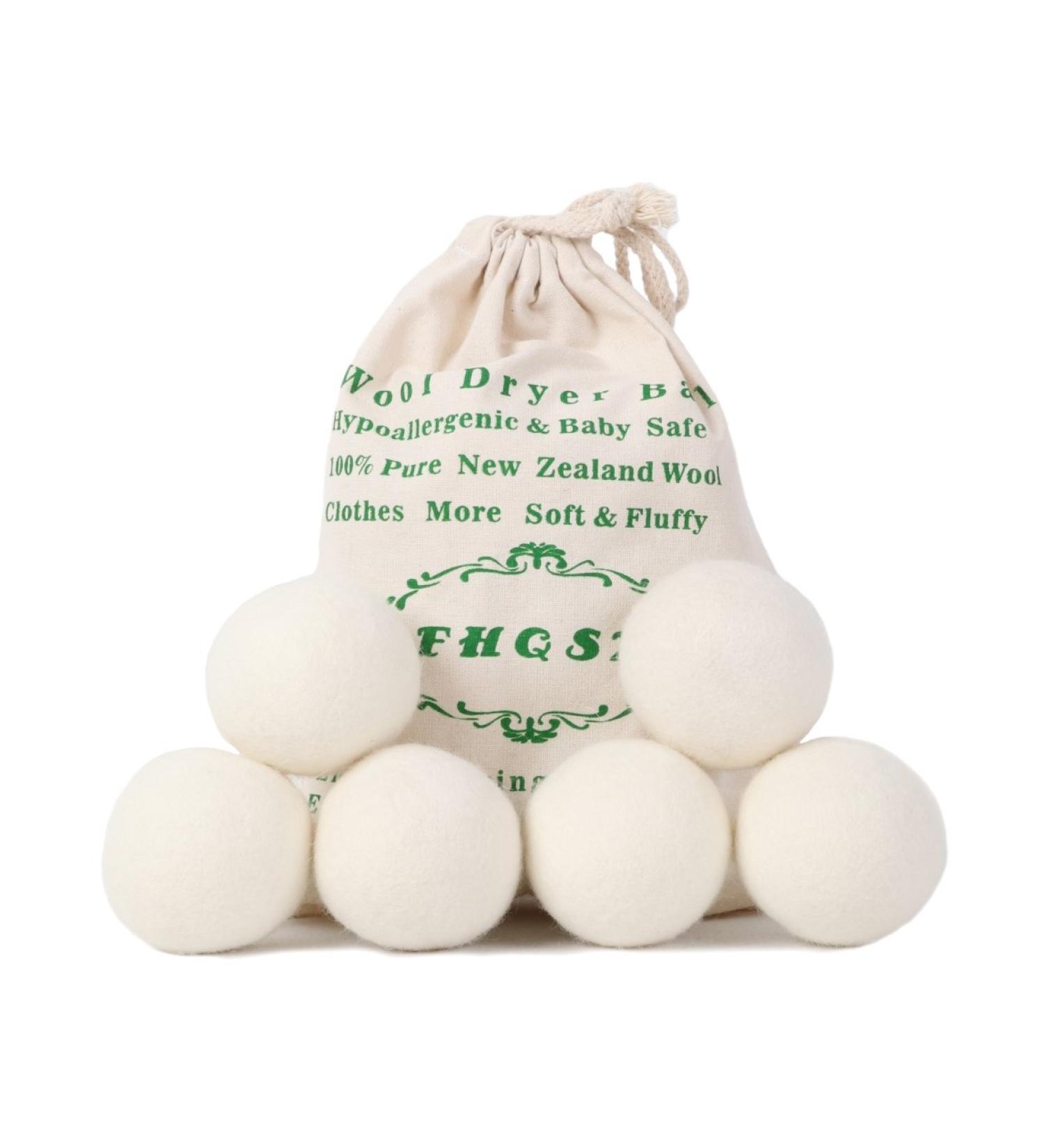 Organic XL Wool Dryer Balls 6-Pack - Reusable Natural Fabric Softener - Reduces Wrinkles - Dryer Sheets Alternative - Buy Online on GoSupps.com
