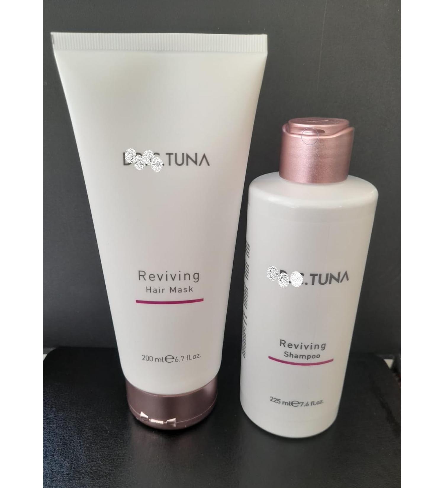 Dr. Tuna Advanced Hair Growth Reviving Shampoo and Hair Mask Set 7.6 fl oz / 225 ml (Shampoo) 6.7 fl.oz/ 200 ml ( Mask) Unisex Natural Scent Hair Care