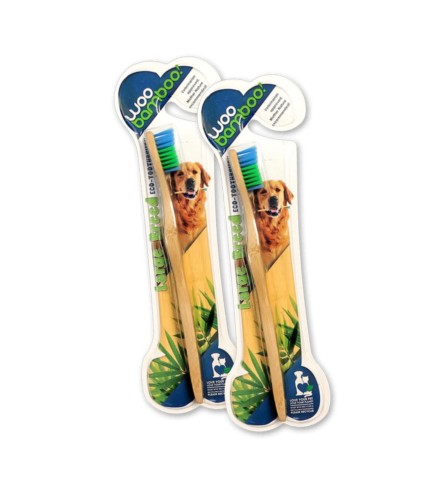 Woobamboo Large Breed Bamboo Toothbrush 2 Pack - Eco-Friendly Dental Care - Buy Online on GoSupps.com
