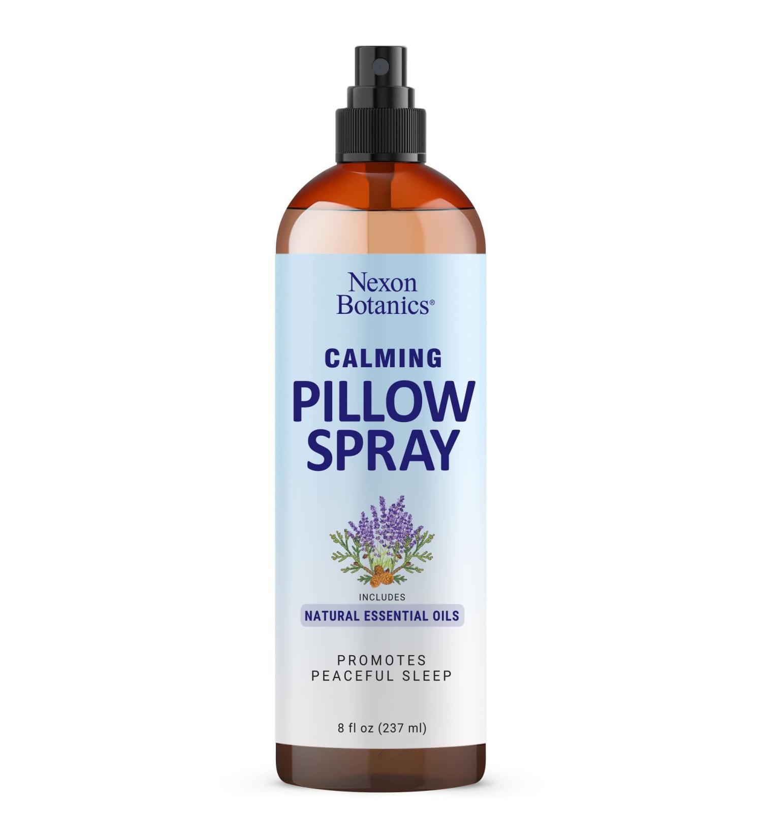 Calming Pillow Spray 8 floz - Pure Cedarwood & Lavender Essential Oils - Sleep Spray for Pillows & Bedding by Nexon Botanics - Buy Online on GoSupps.com