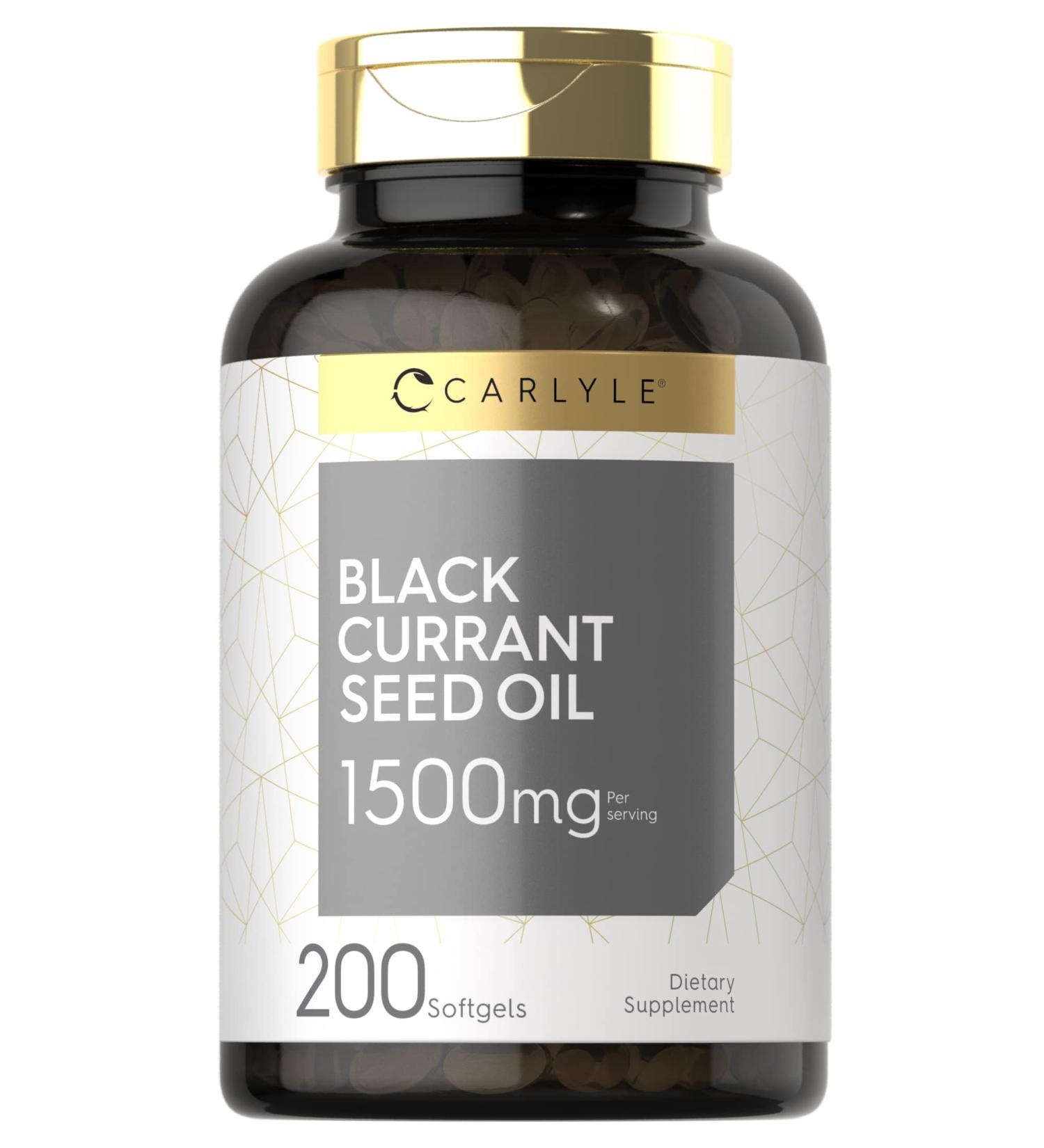 Black Currant Oil Softgels 1500mg 200 Count Non-GMO Gluten Free Formula - Buy Online on GoSupps.com