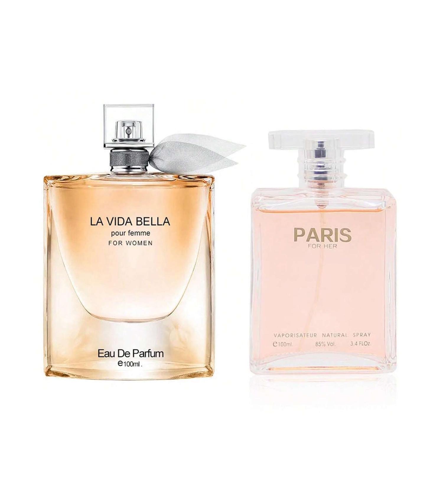 Women's Perfume La Vida Bella& Paris for Her Combo Set Eau De Parfum Long Lasting Fragrance 3.4 Fl Oz Spray Each for Daily Used la vida bella&Paris for Her - Buy Online on GoSupps.com
