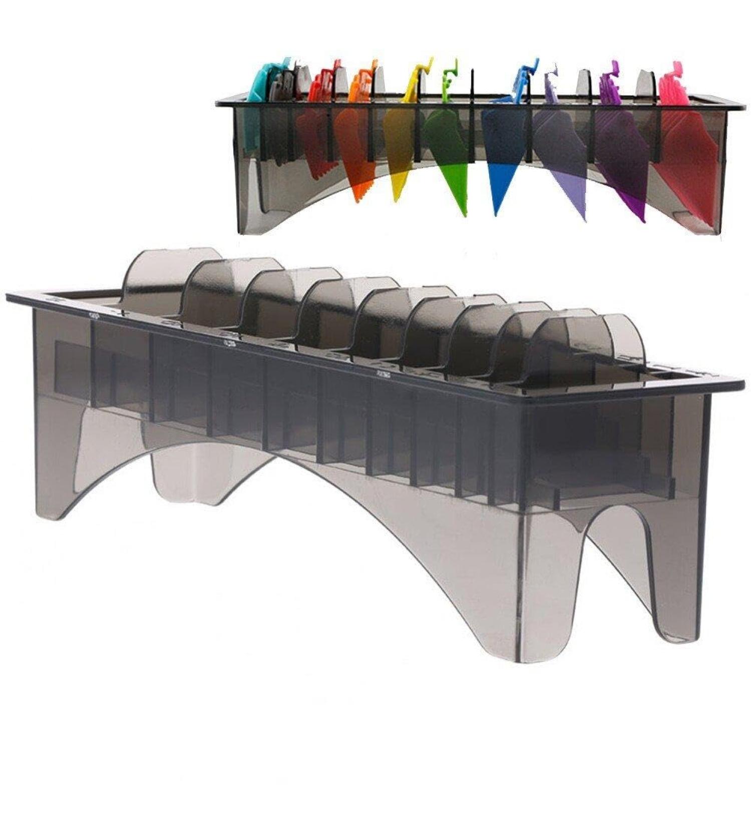 Rectangular Plastic Blade Organizer for 10 Blades Clipper Comb Holder Storage Case Rack 10 Grid Base for Hair Clipper Limit Comb Guide Comb - Buy Online on GoSupps.com