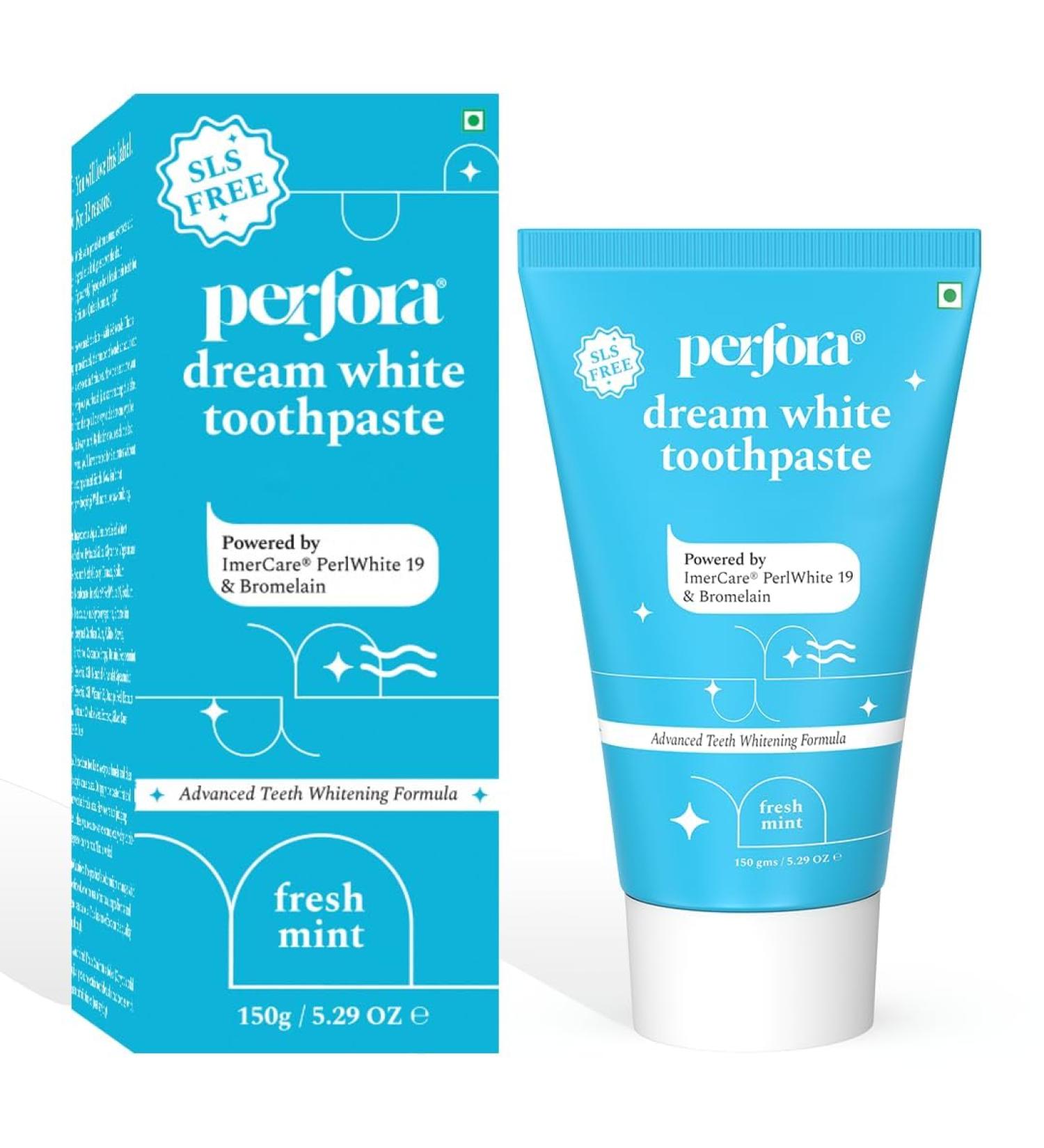 Generic Per:Fora Teeth Whitening Toothpaste for Stain Removal - 150 g | Fluoride & SLS Free Tooth Paste for Adult & Kids | N-Ha for Teeth Remineralisation & Oral Care | No Artificial Sweetners - Buy Online on GoSupps.com