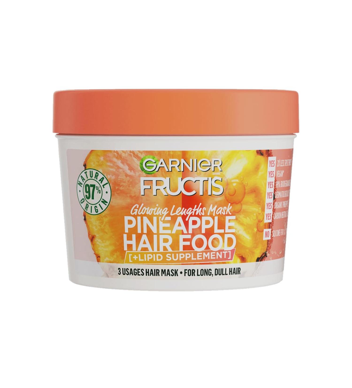  Garnier Garnier Fructis Nourishing Hair Mask for Long Damaged Hair Enriched with Vitamins C E and F. Vitamin C No Artificial Colors Vegan 390 ml - Buy Online on GoSupps.com
