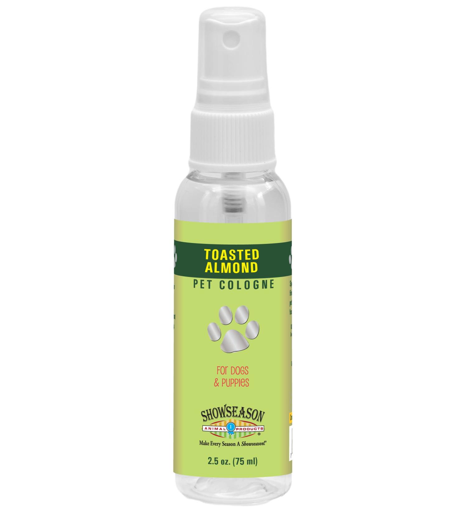 Showseason Toasted Almond Pet Cologne 2.5 oz for Dogs | Travel Size Odor Eliminator | Cruelty-Free | Paraben-Free | Biodegradable | Made in USA - Buy Online on GoSupps.com
