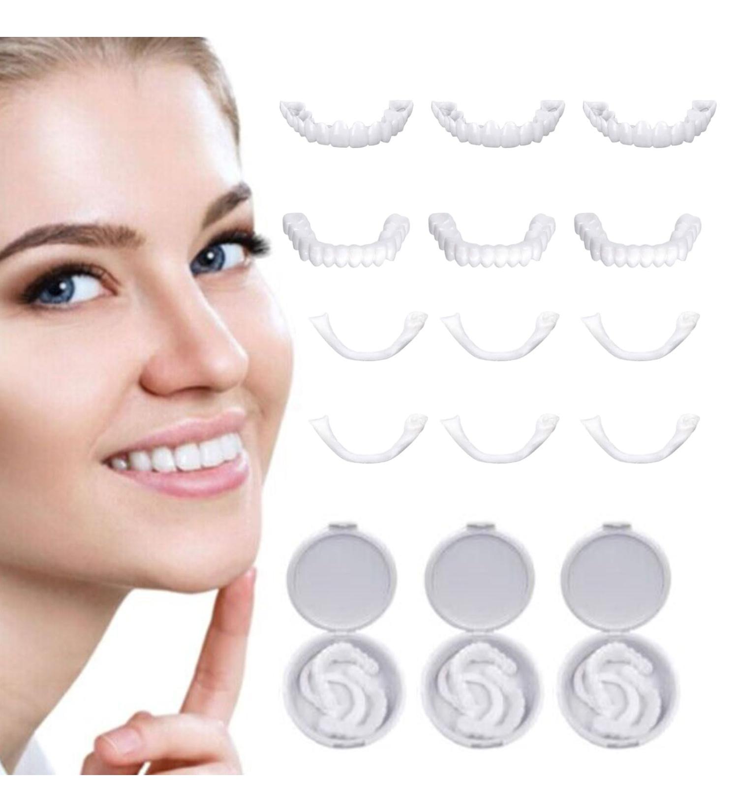 Premium Provisional Dentures & Cosmetic Teeth - 3 Pairs of Instant Veneers for a Stunning Smile - Buy Online on GoSupps.com