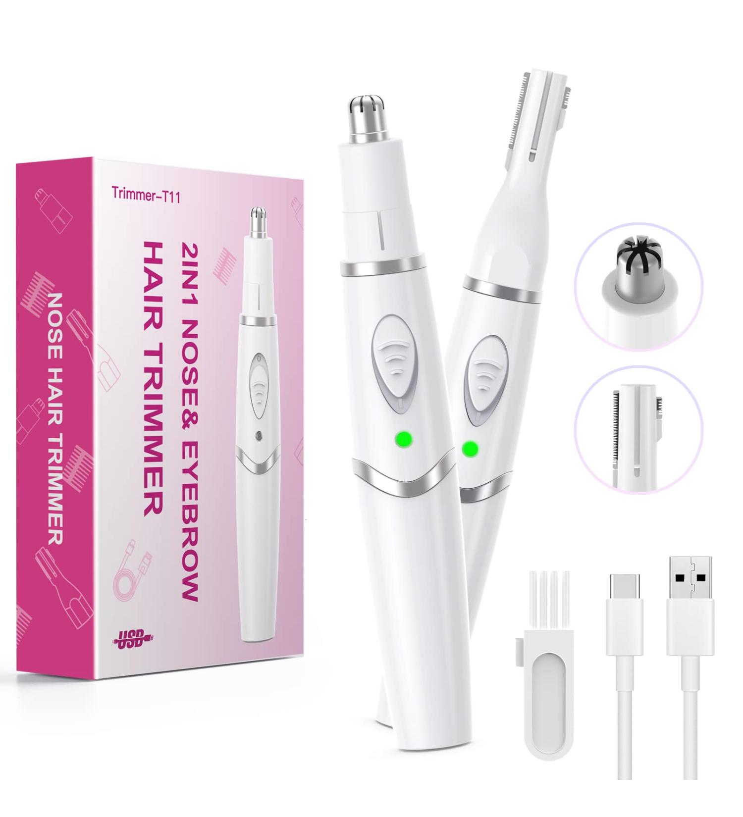 2023 LONFANTAR Rechargeable Nose Hair Trimmer for Women and Men - Professional 2 in 1 Painless Facial & Eyebrow Trimmer with USB Charging - Powerful Motor, Low Noise - Buy Online on GoSupps.com