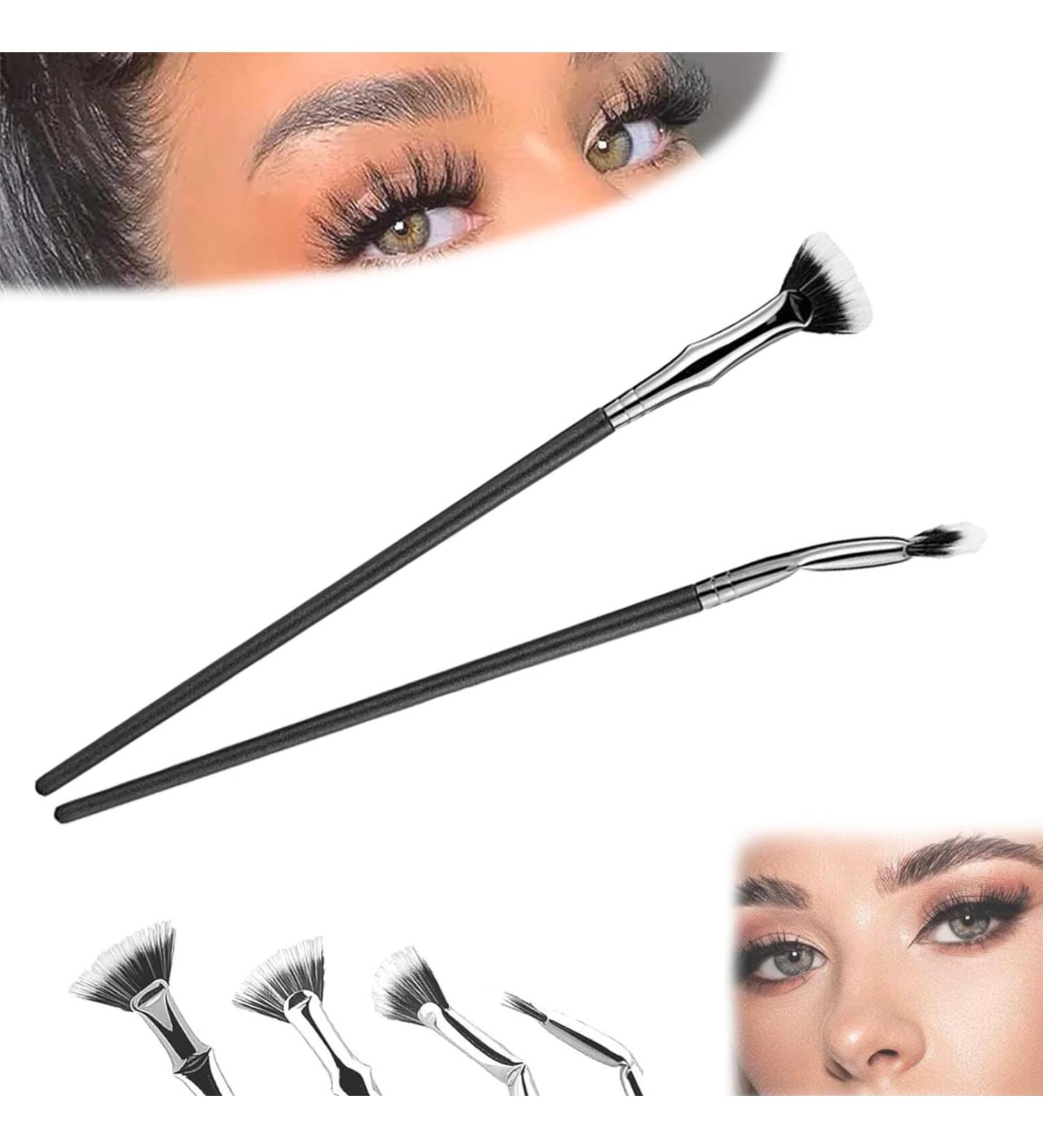 Anjoize Eyelash Fan Brush Mascara Fan Brush for Lashes Dolly Mascara Fan Brush Anjoize Mascara Fan Brush Folding Angle Scalloped Lash Brush Fan Shaped Mascara Brush for Women Girls (2pcs) - Buy Online on GoSupps.com
