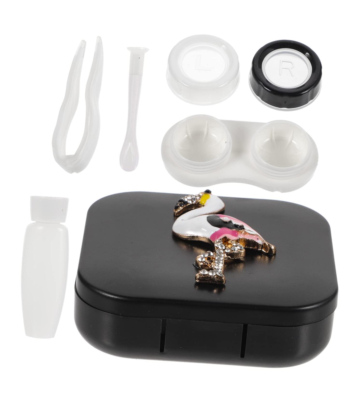 Shop HOMSFOU Contact Lens Case Set - Stylish Glasses Holder with Mirror & Rhinestones for International Shipping - Buy Online on GoSupps.com