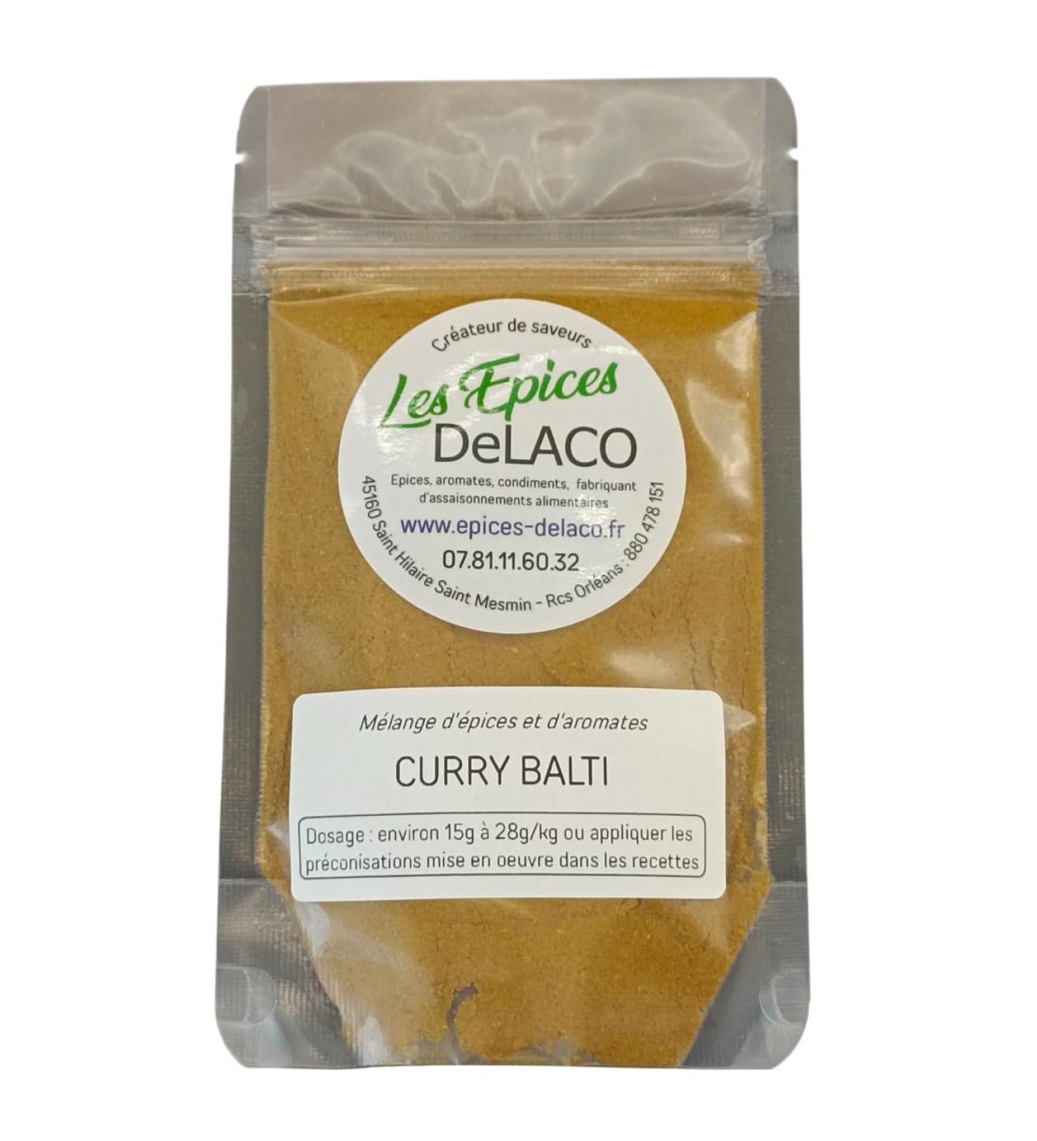 CURRY BALTI 125g M ... m langes d' pices herbes aromates condiments piments pour viandes poissons l gumes marinades salades barbecue - Les EPICES DeLACO - Buy Online on GoSupps.com
